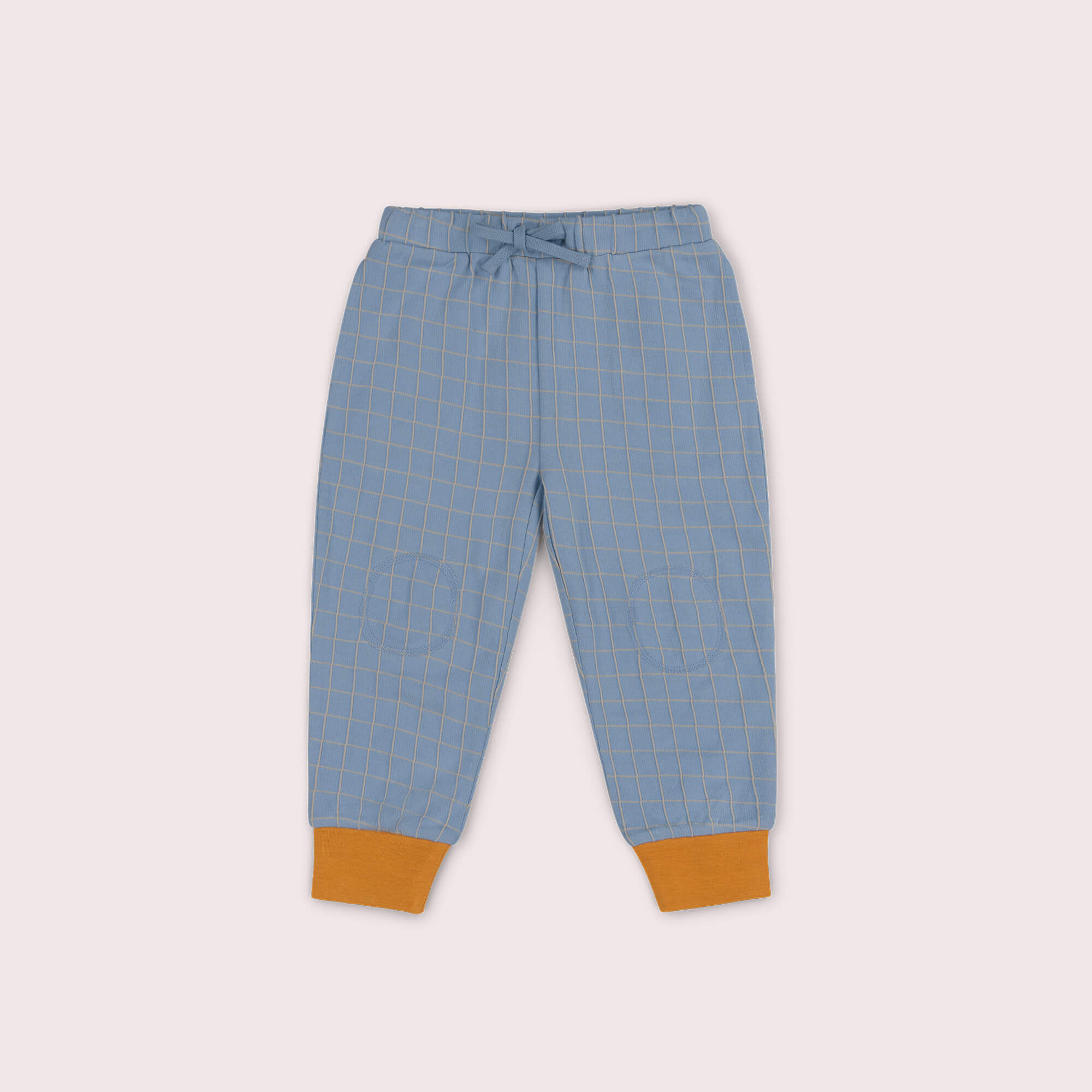 Lake Blue Check Organic Cosy Joggers Blue / 7-8y