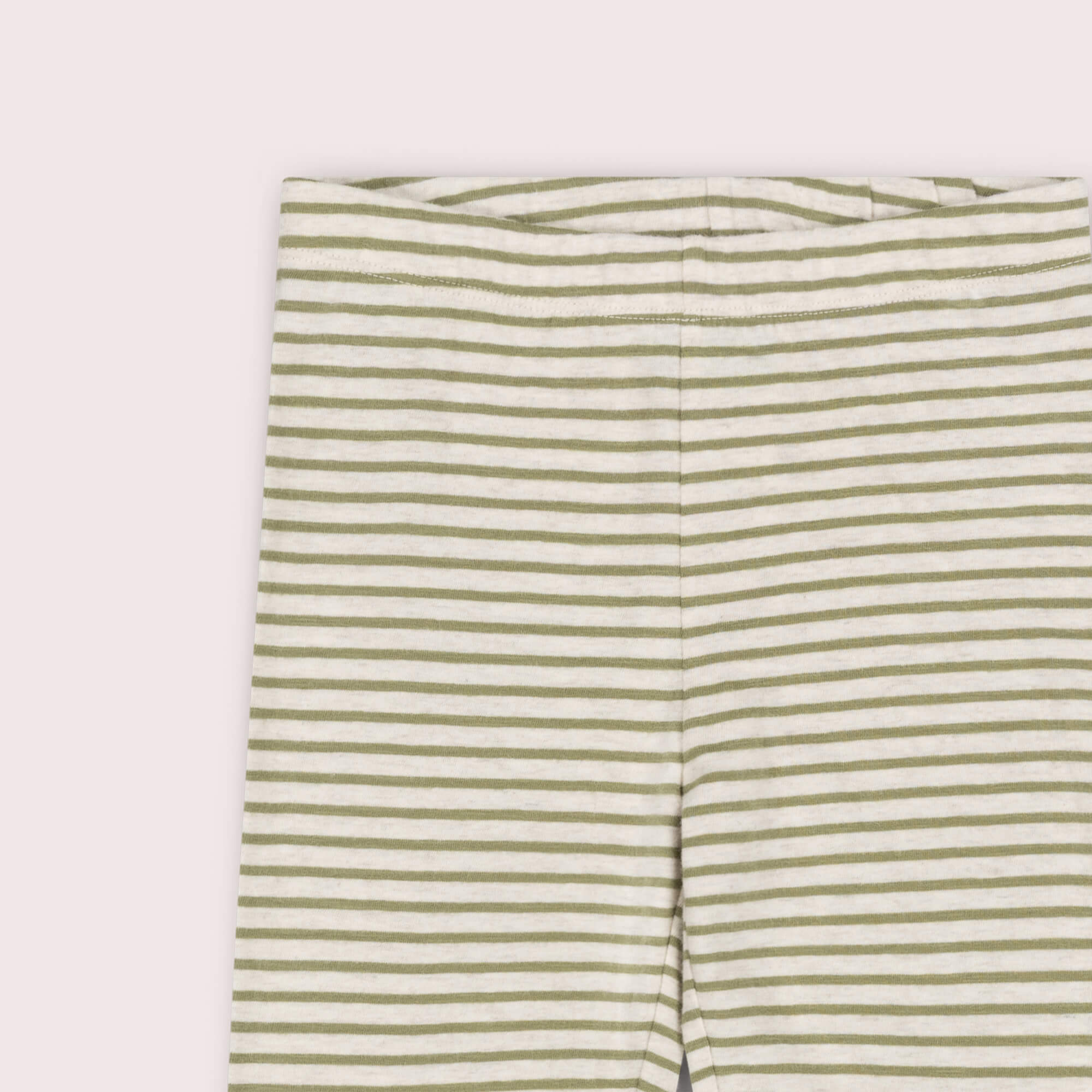 Chive Green Striped Organic Leggings Green / 7-8y