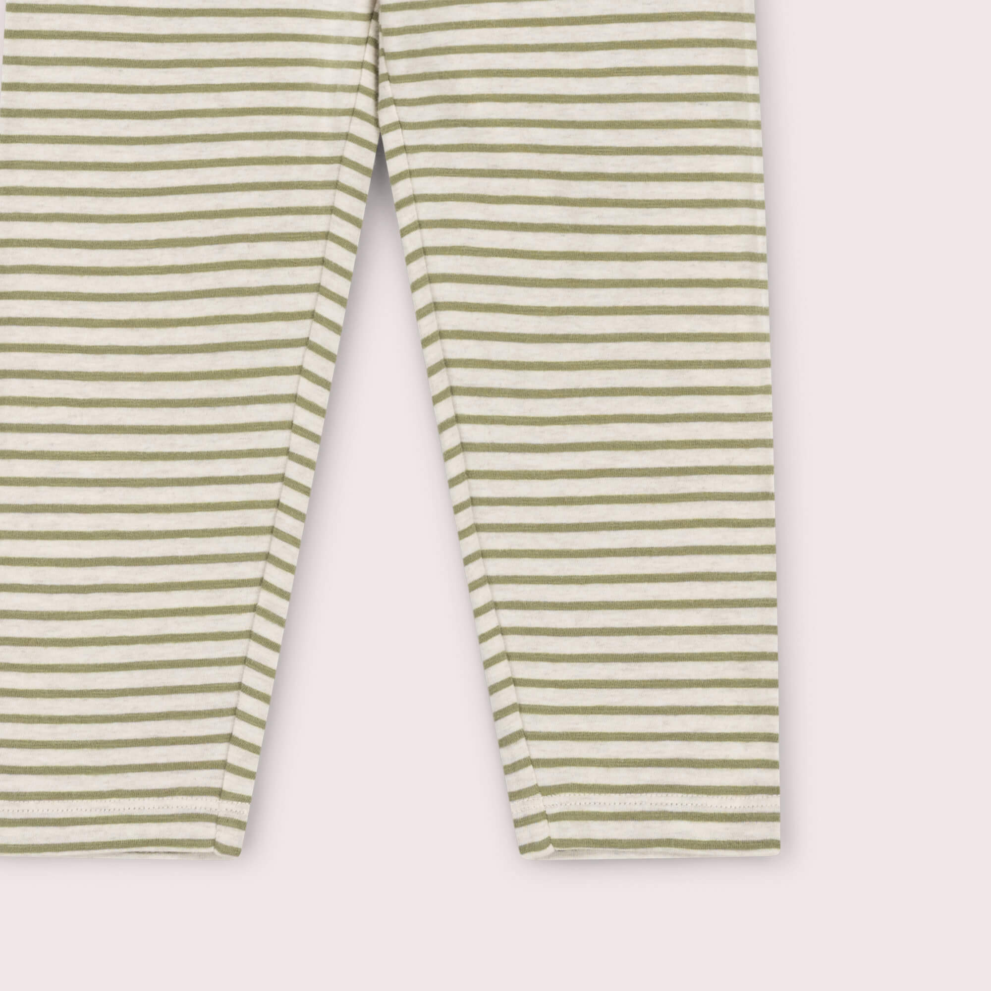 Chive Green Striped Organic Leggings Green / 7-8y