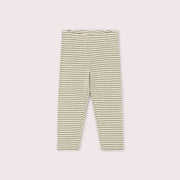 Chive Green Striped Organic Leggings Green / 7-8y