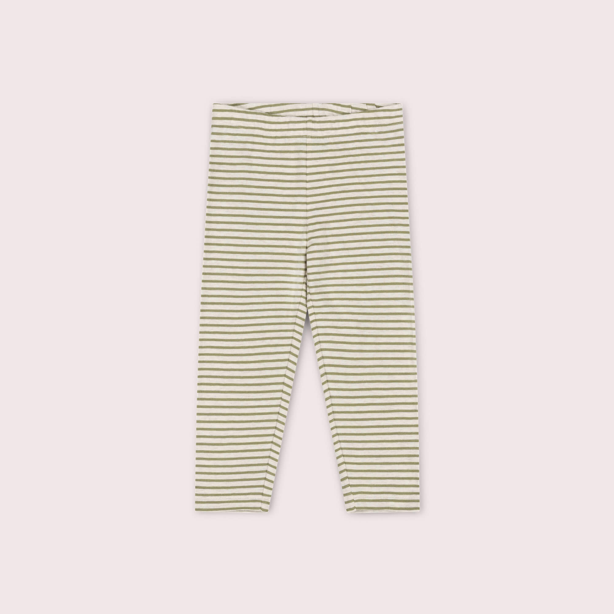 Chive Green Striped Organic Leggings Green / 7-8y