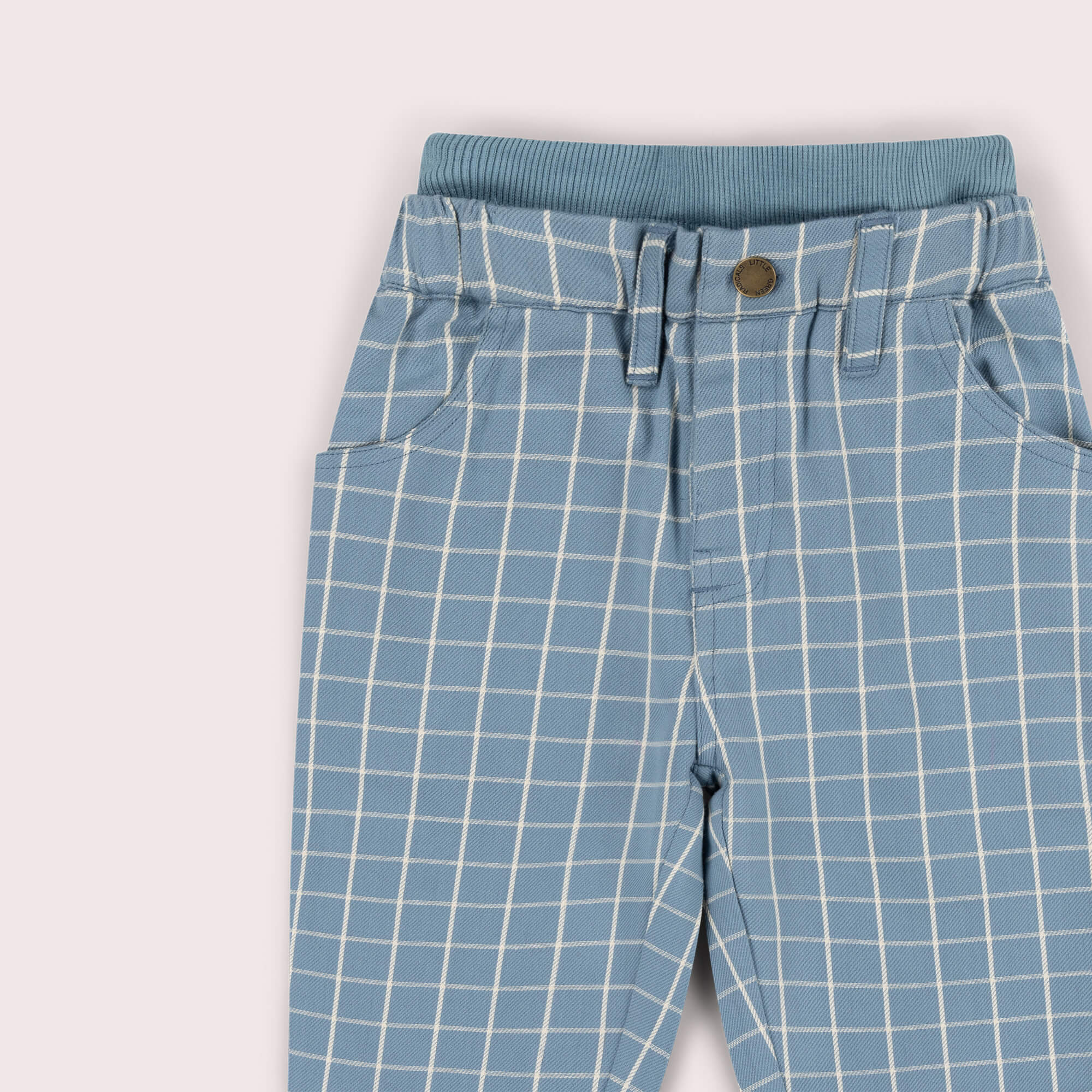 Lake Blue Check Pocket Trousers Blue / 7-8y