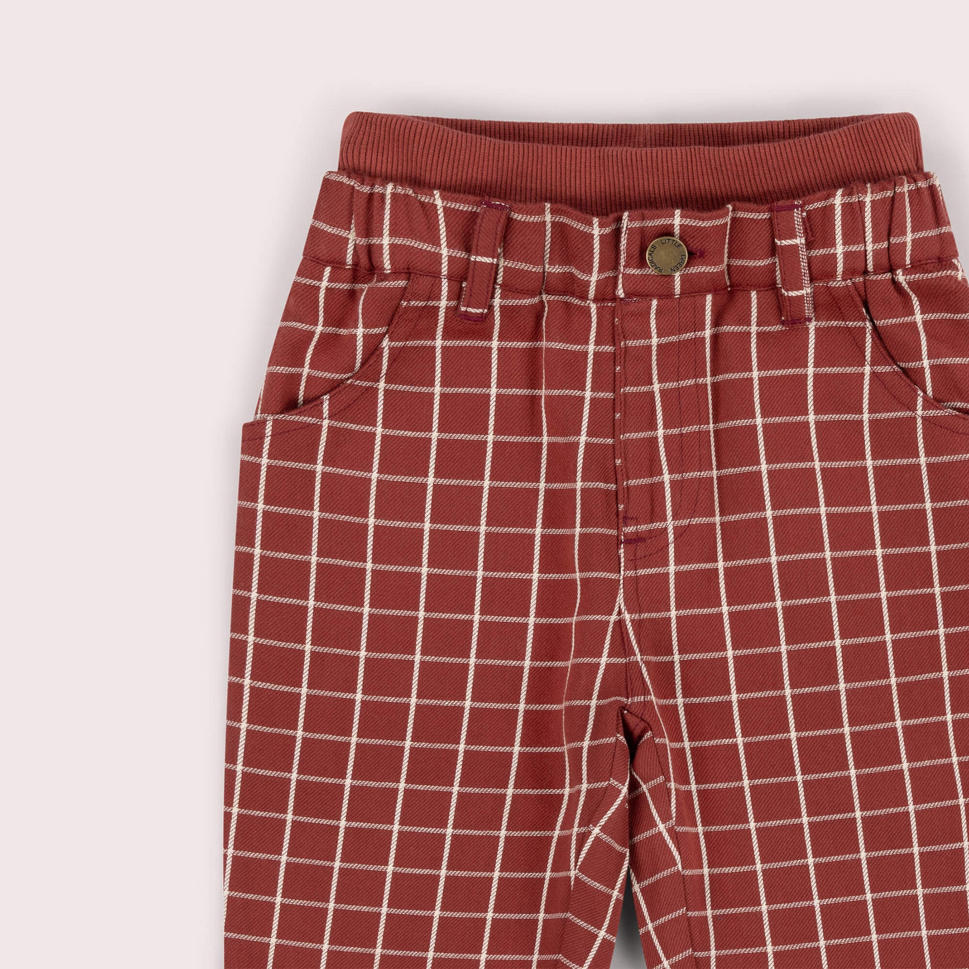 Ginger Check Pocket Trousers Orange / 7-8y