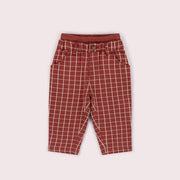 Ginger Check Pocket Trousers Orange / 7-8y