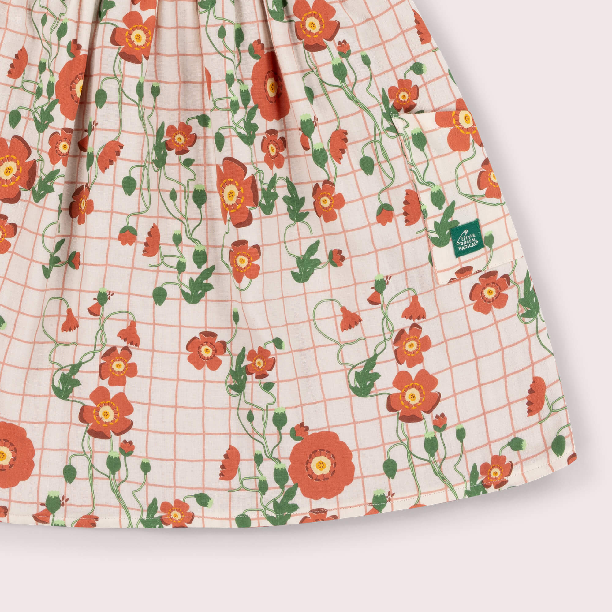 Cream Wild Poppies Reversible Pinny Dress Cream / 7-8y
