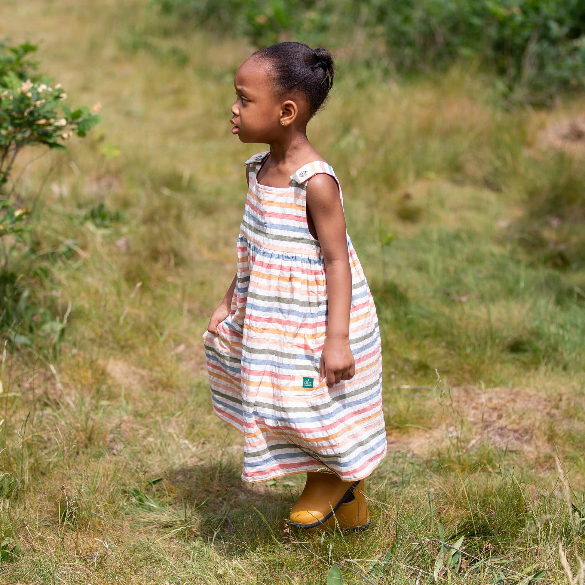 Rainbow Days Striped Reversible Pinny Dress Multi / 7-8y