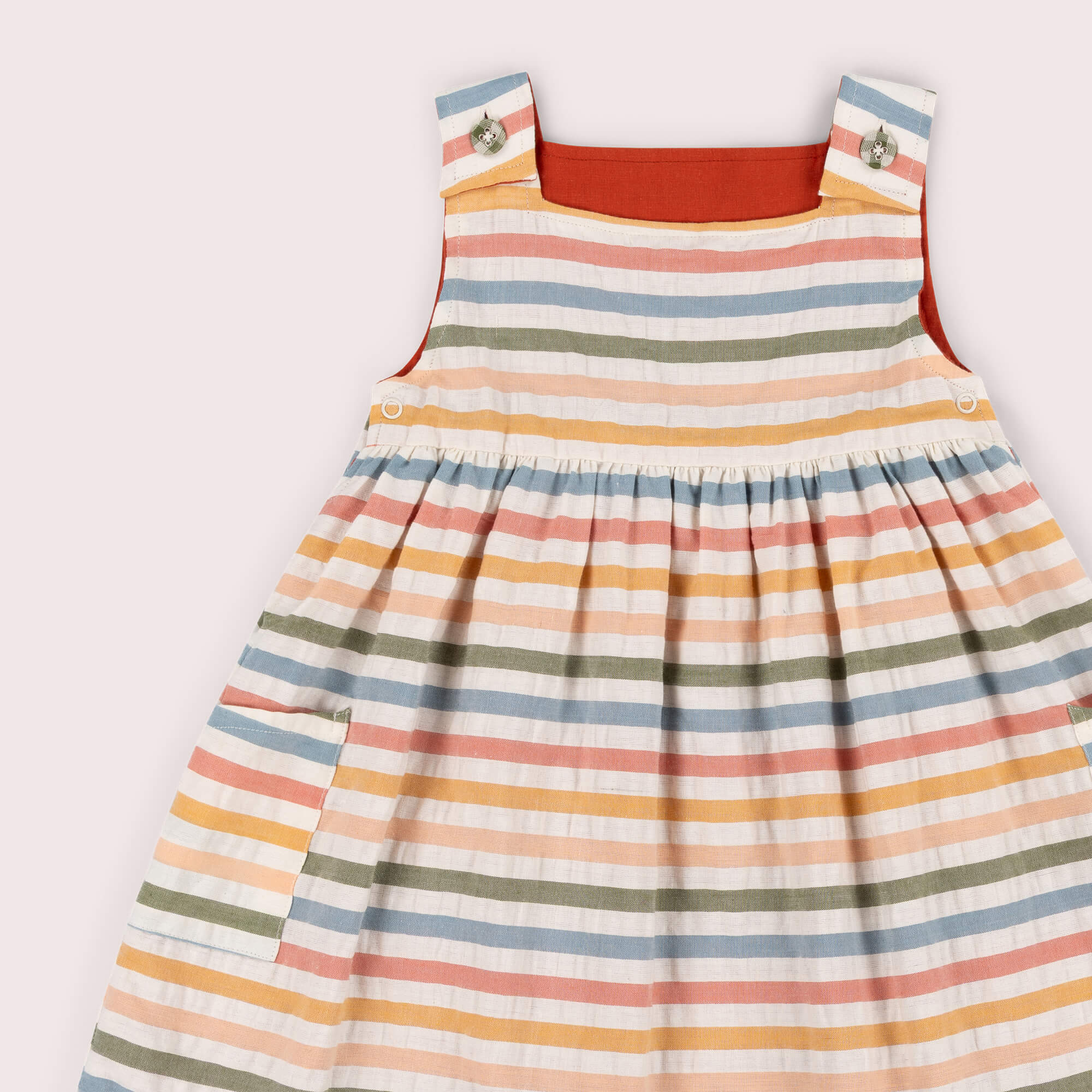Rainbow Days Striped Reversible Pinny Dress Multi / 7-8y