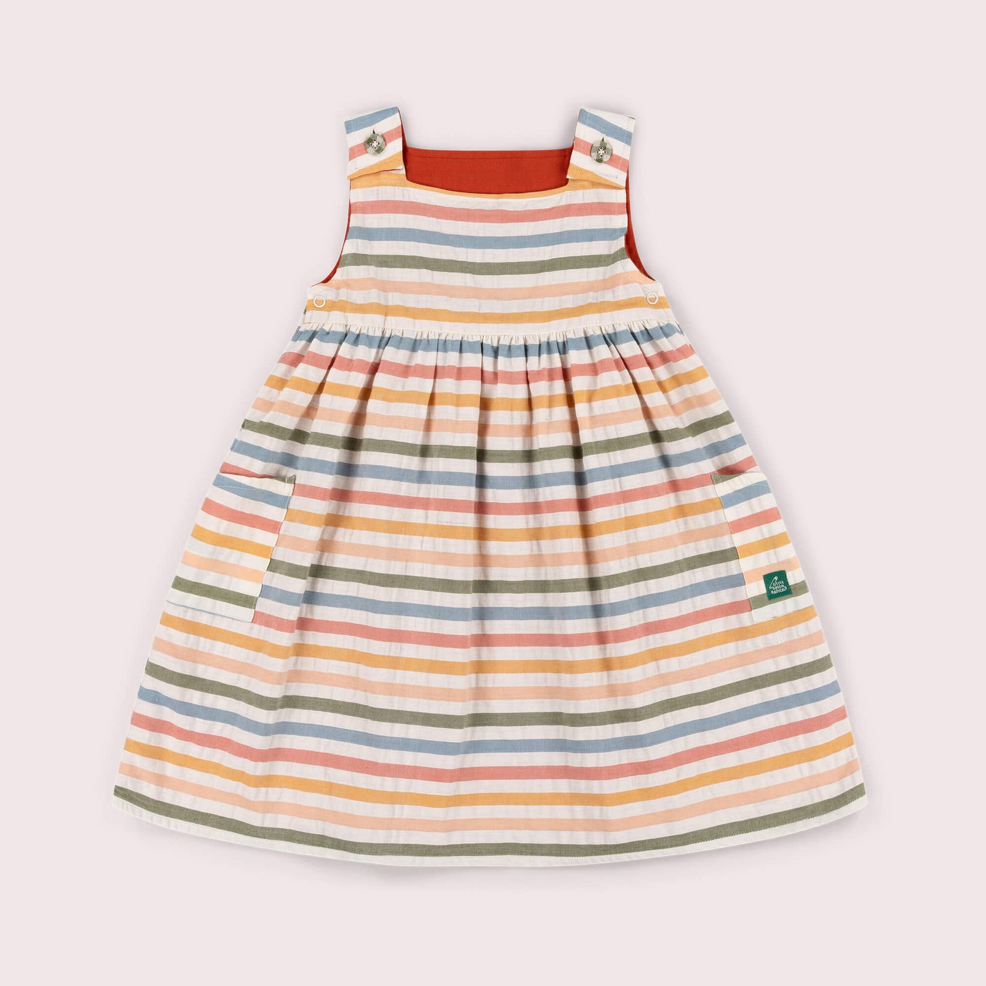 Rainbow Days Striped Reversible Pinny Dress Multi / 7-8y
