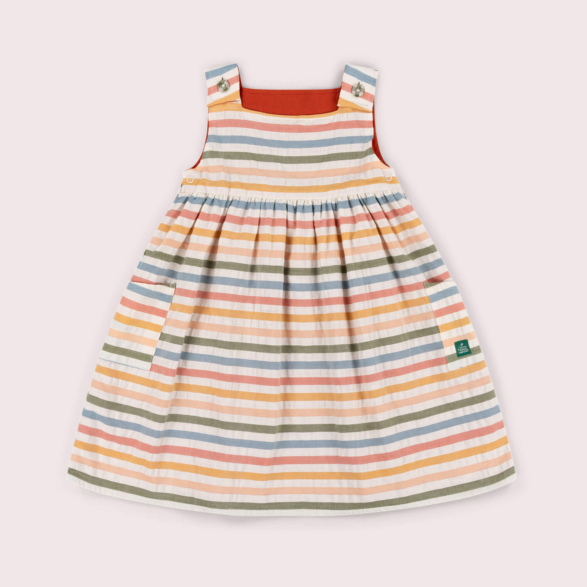 Rainbow Days Striped Reversible Pinny Dress Multi / 7-8y