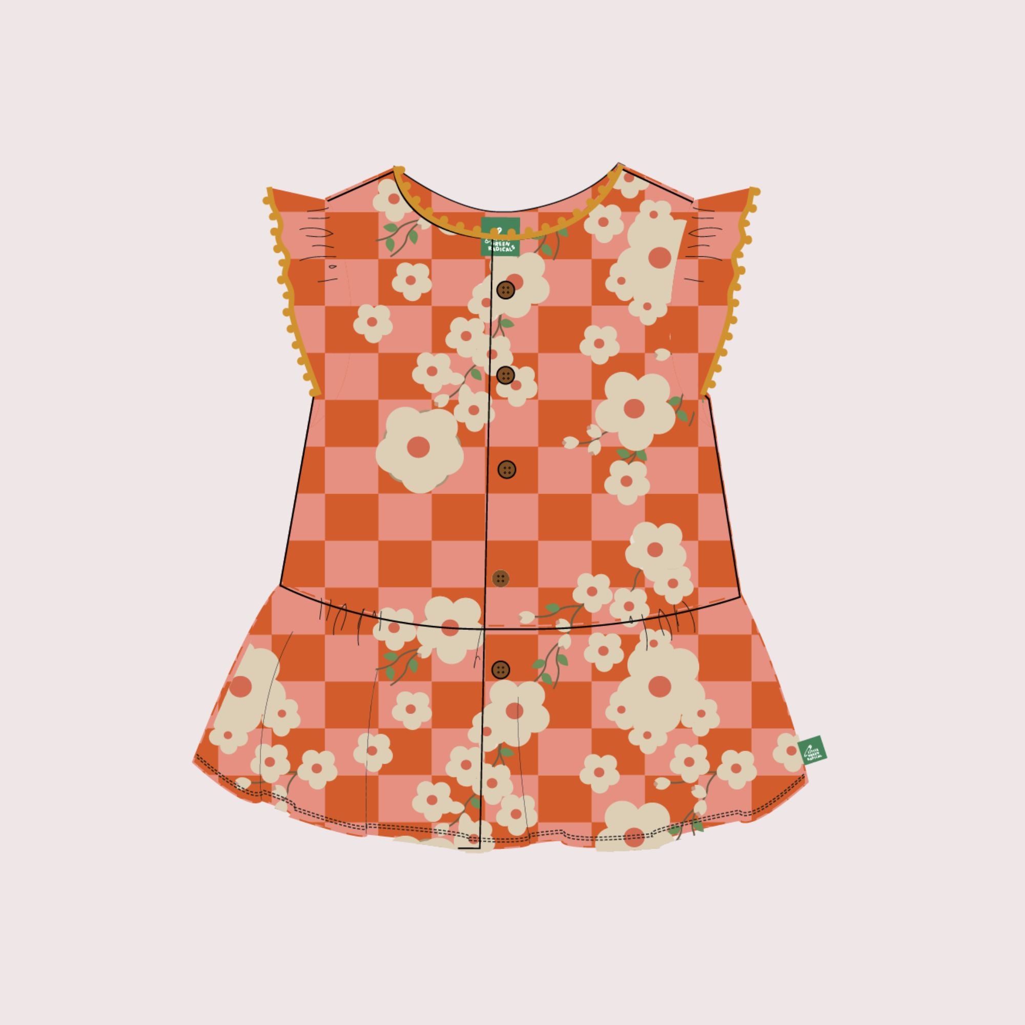Tigerlily Check Dropped Waist Dress