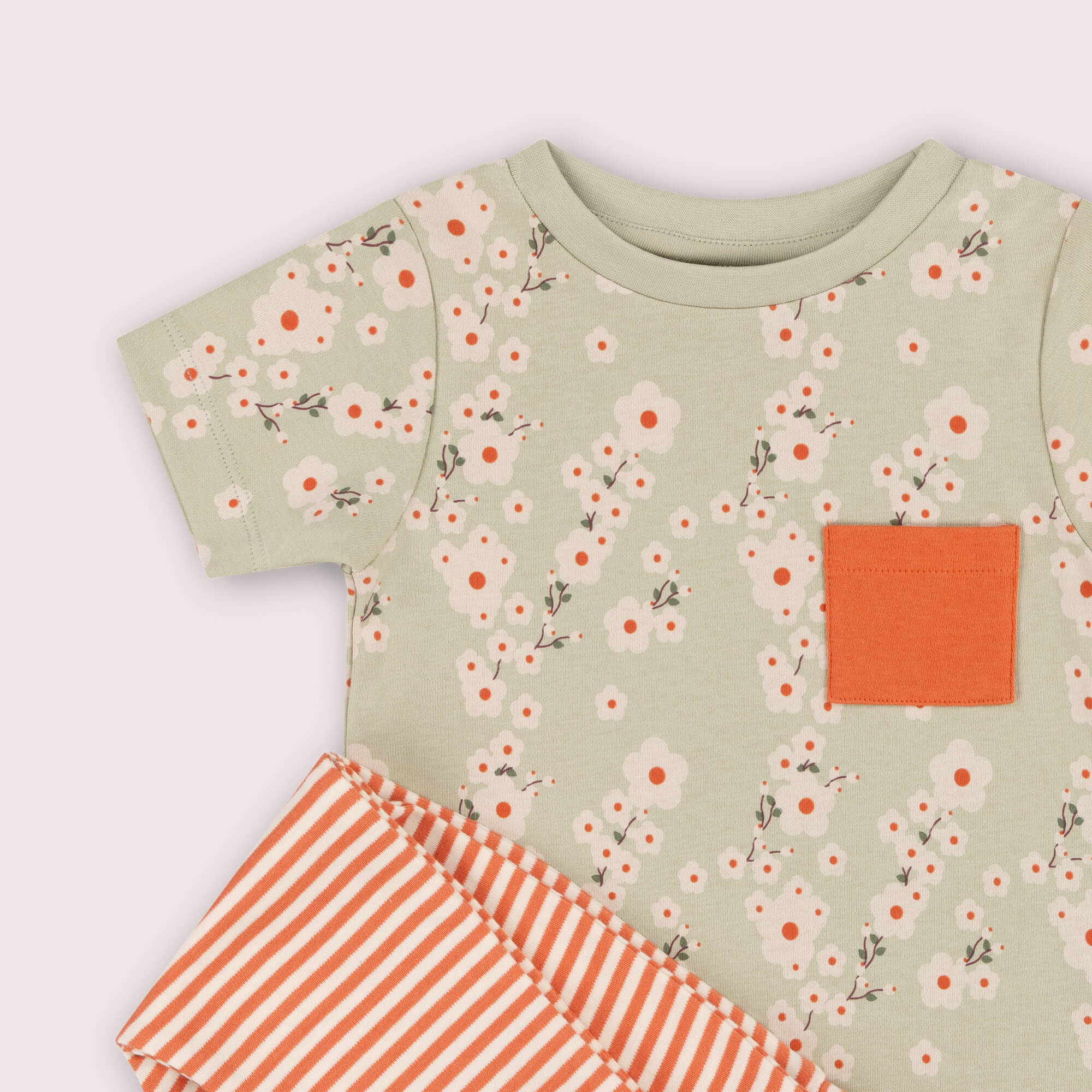 Blossom Organic T Shirt & Jogger Playset Green / 4-5y