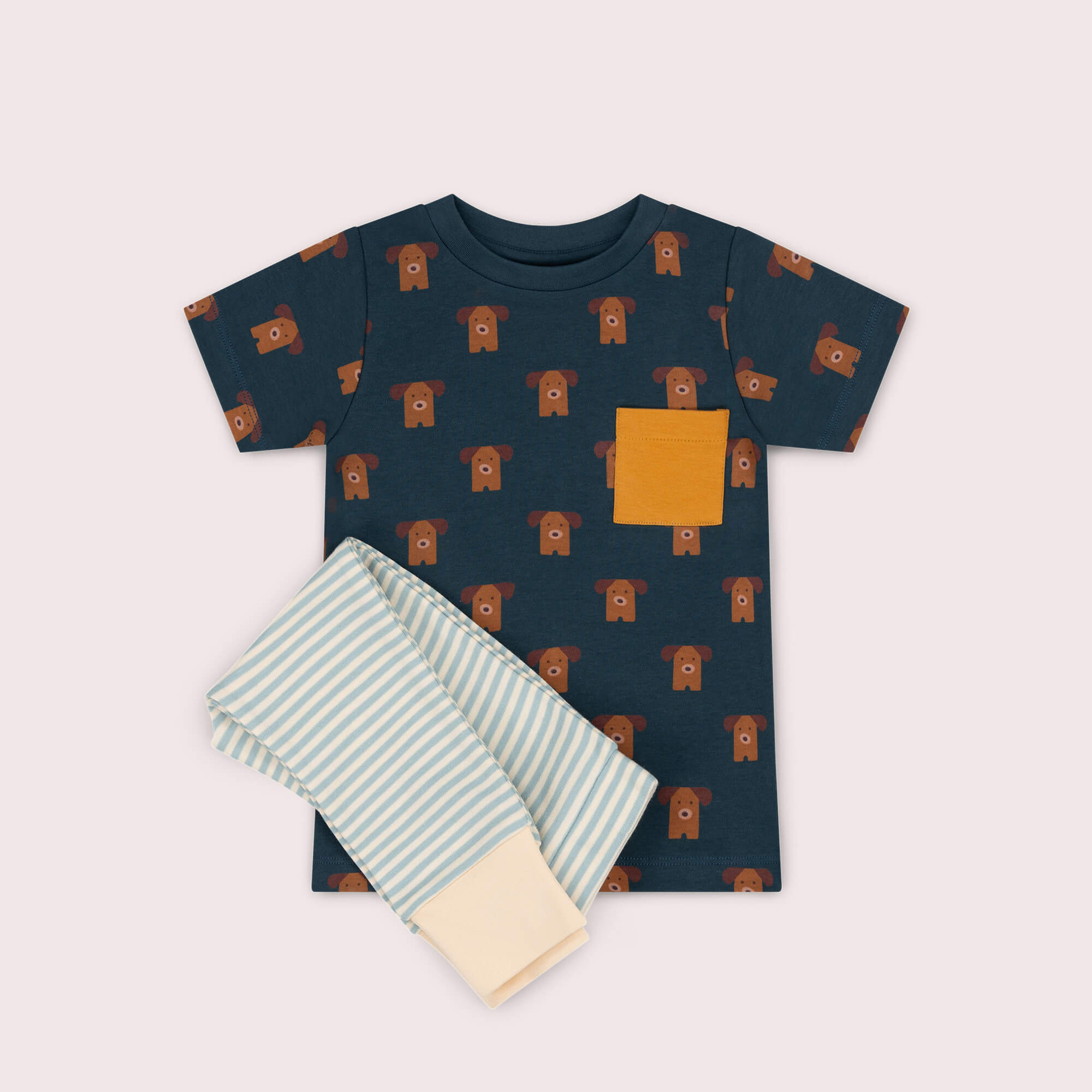 Paws Organic T Shirt & Jogger Playset Blue / 4-5y