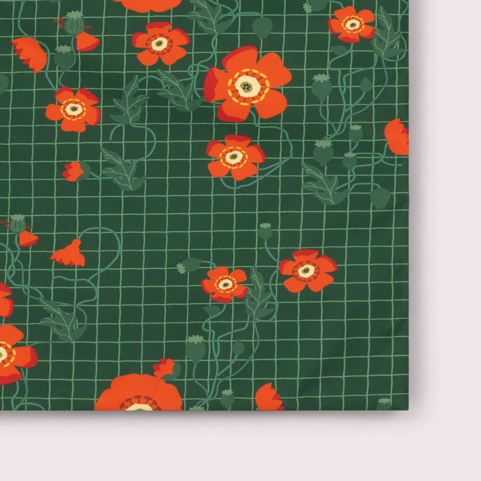 Wild Poppies Recycled Waterproof Wet Bag Green / one size