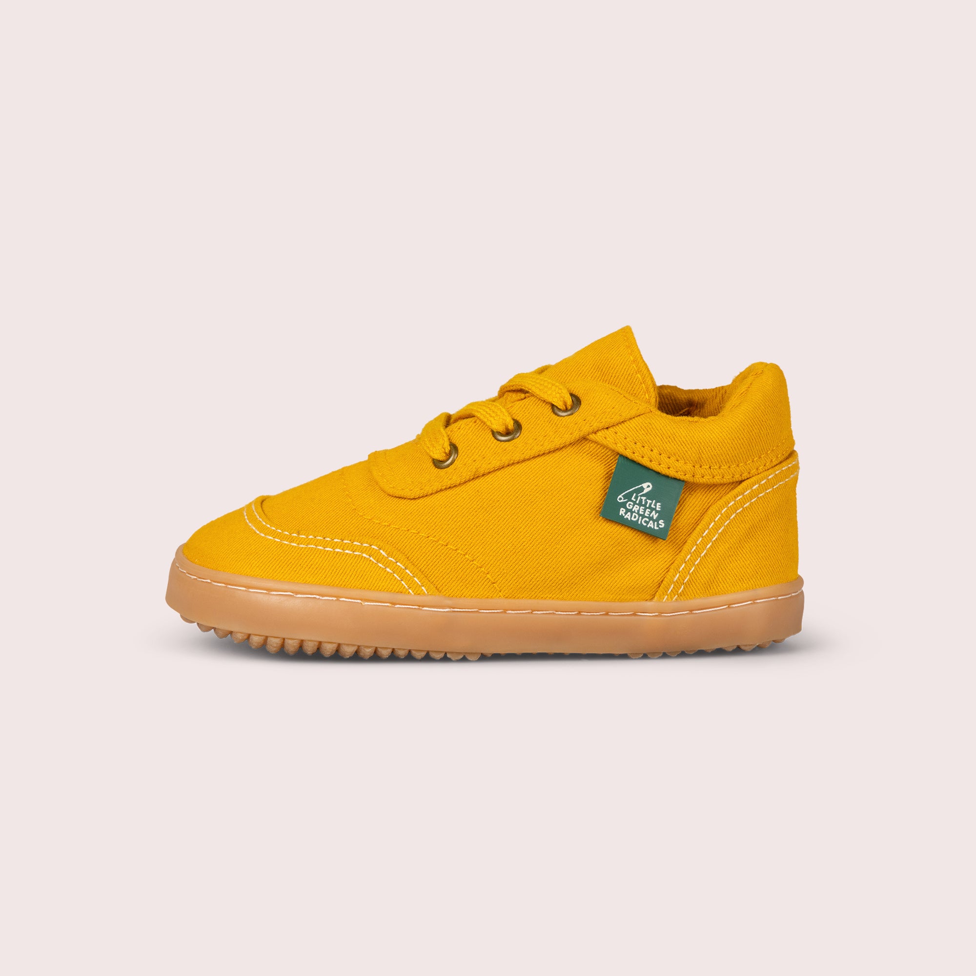 Gold Canvas Zip-up Shoes