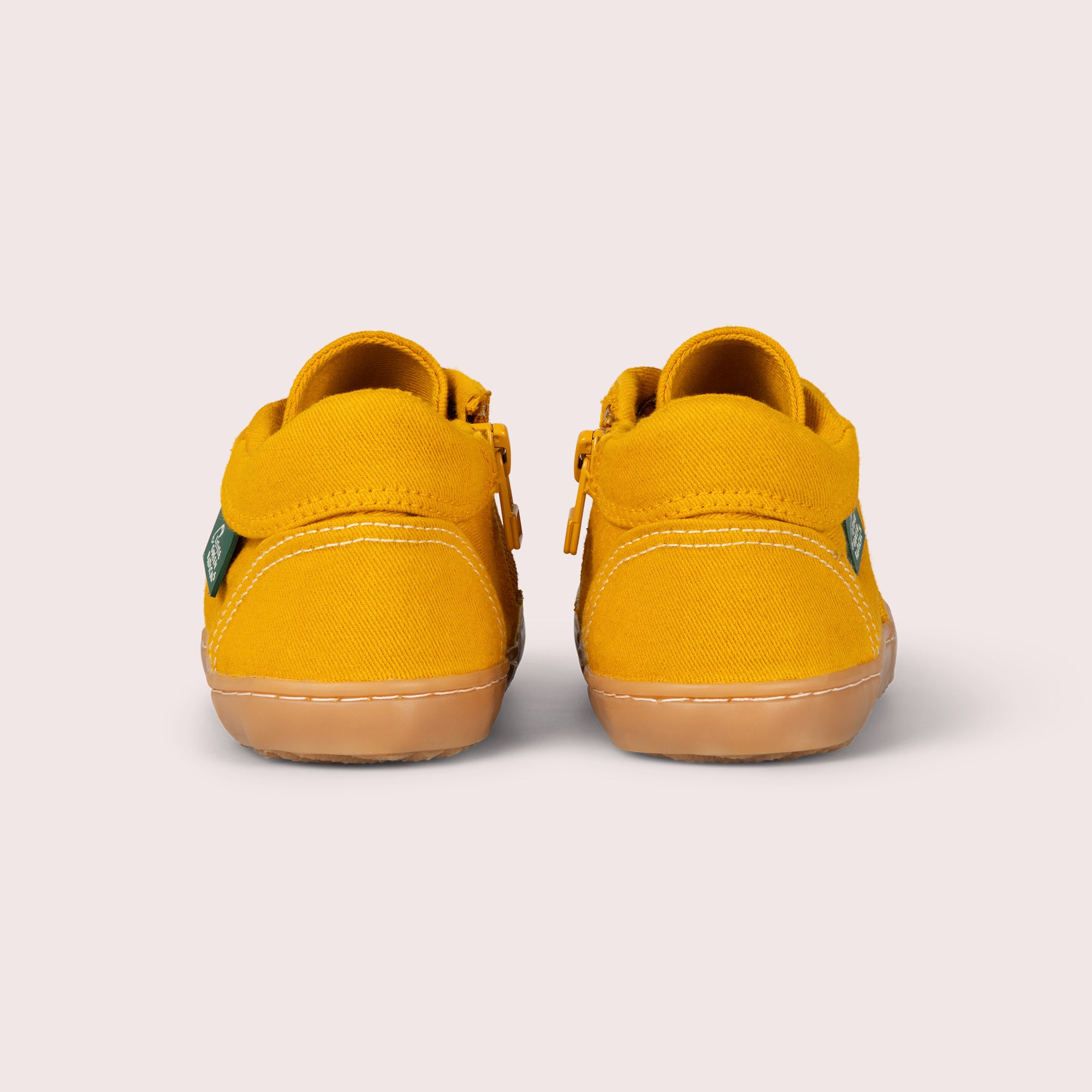 Gold Canvas Zip-up Shoes