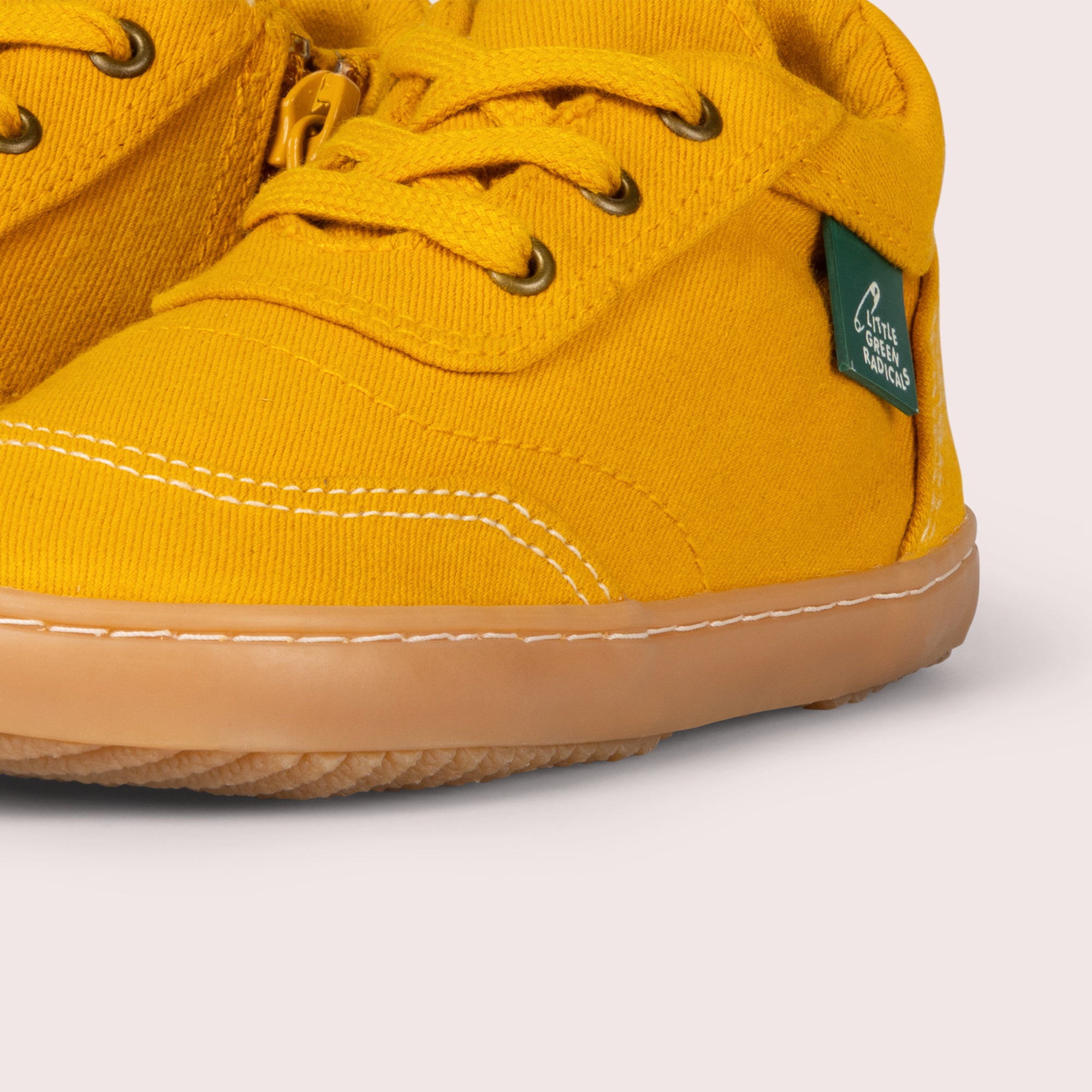 Gold Canvas Zip-up Shoes