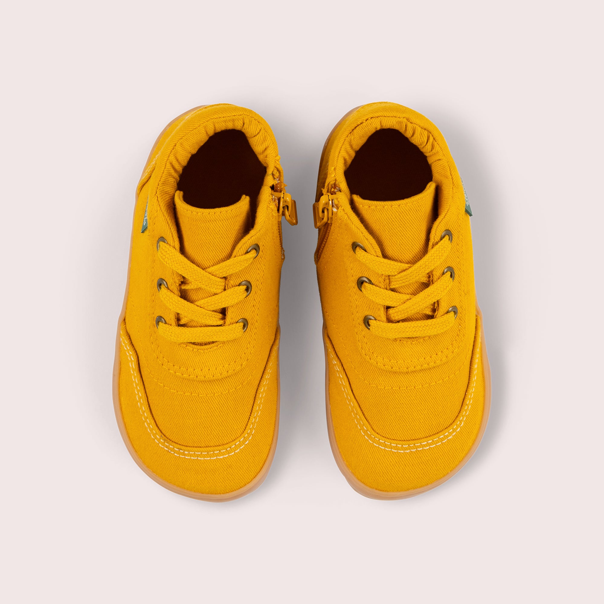 Gold Canvas Zip-up Shoes