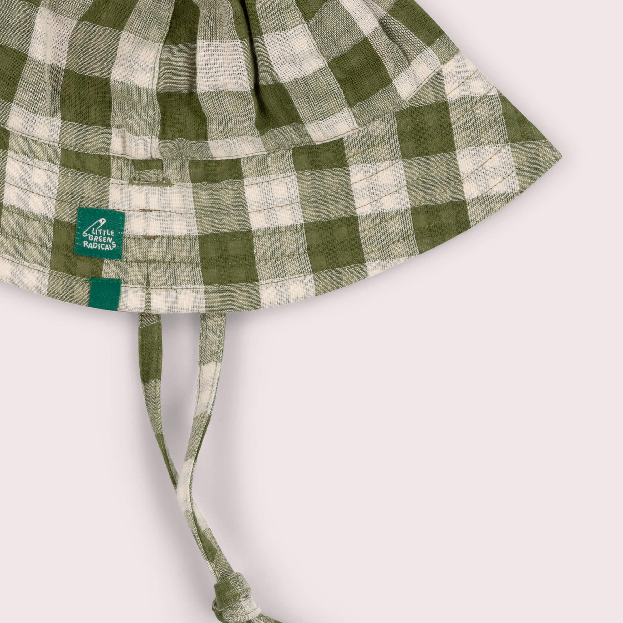 Chive Green Check Reversible Sunhat Green / 5-8y