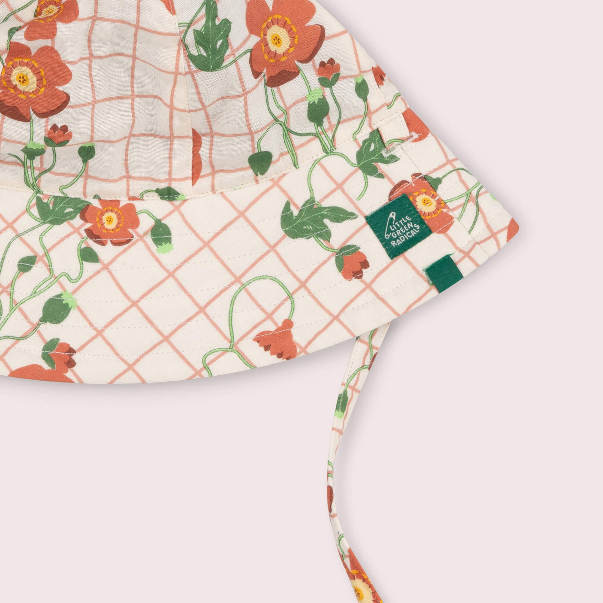 Cream Wild Poppies Reversible Sunhat Cream / 5-8y