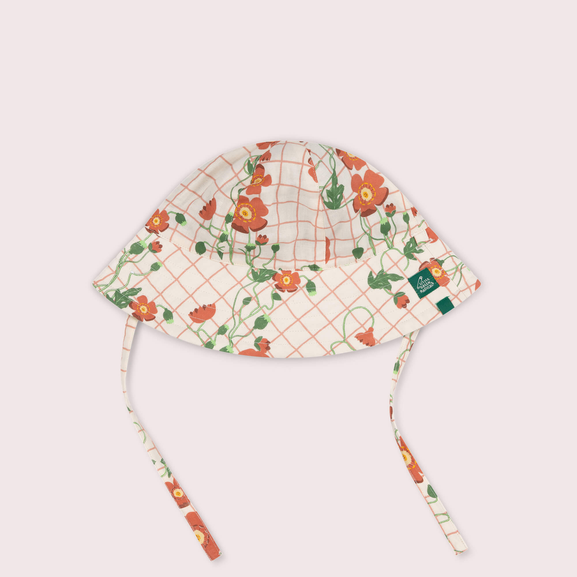 Cream Wild Poppies Reversible Sunhat Cream / 5-8y