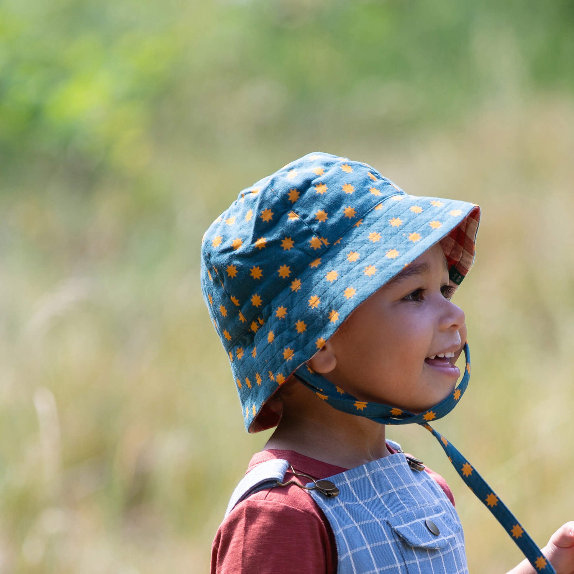 Shining Star Reversible Sunhat Blue / 5-8y