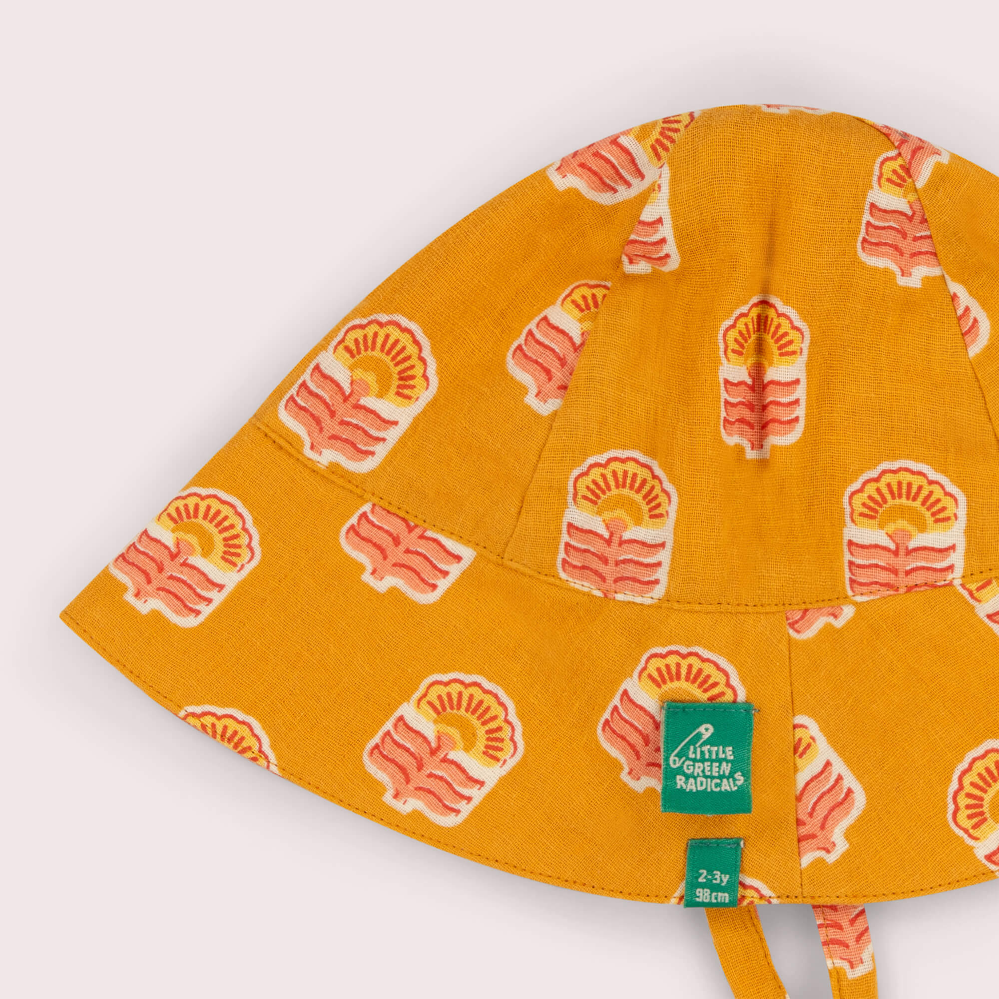 Golden Flowers Reversible Sunhat Gold / 5-8y