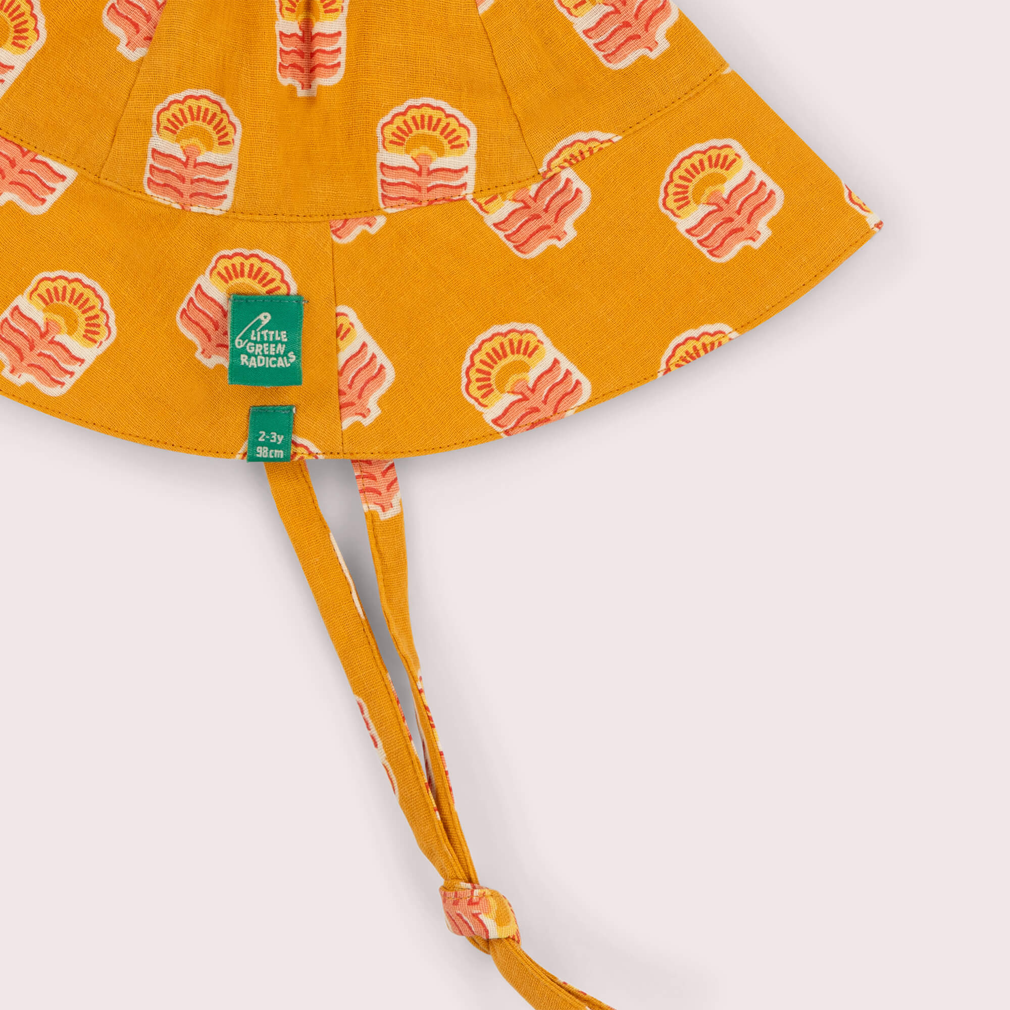 Golden Flowers Reversible Sunhat Gold / 5-8y