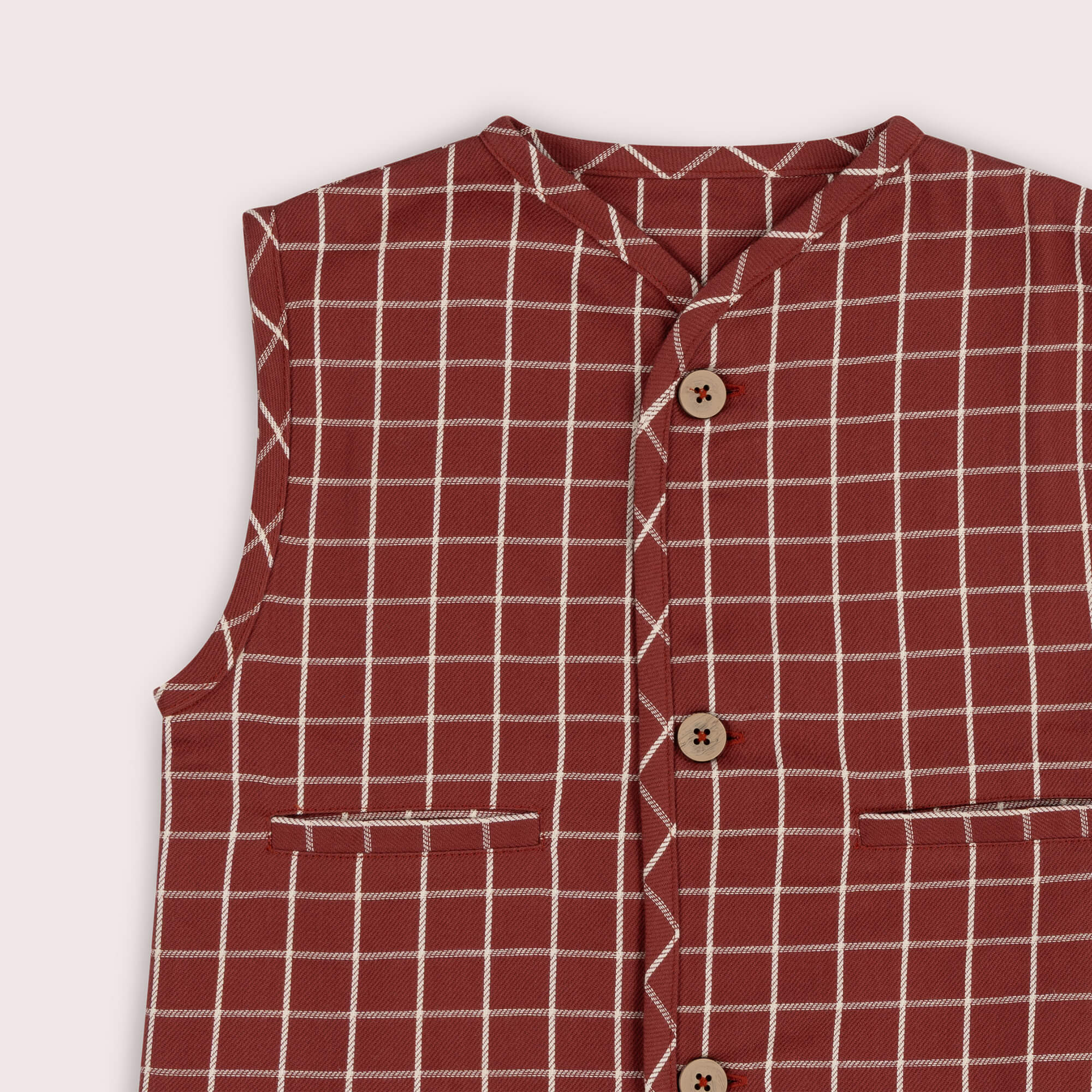 Ginger Check Spring Gilet Orange / 7-8y