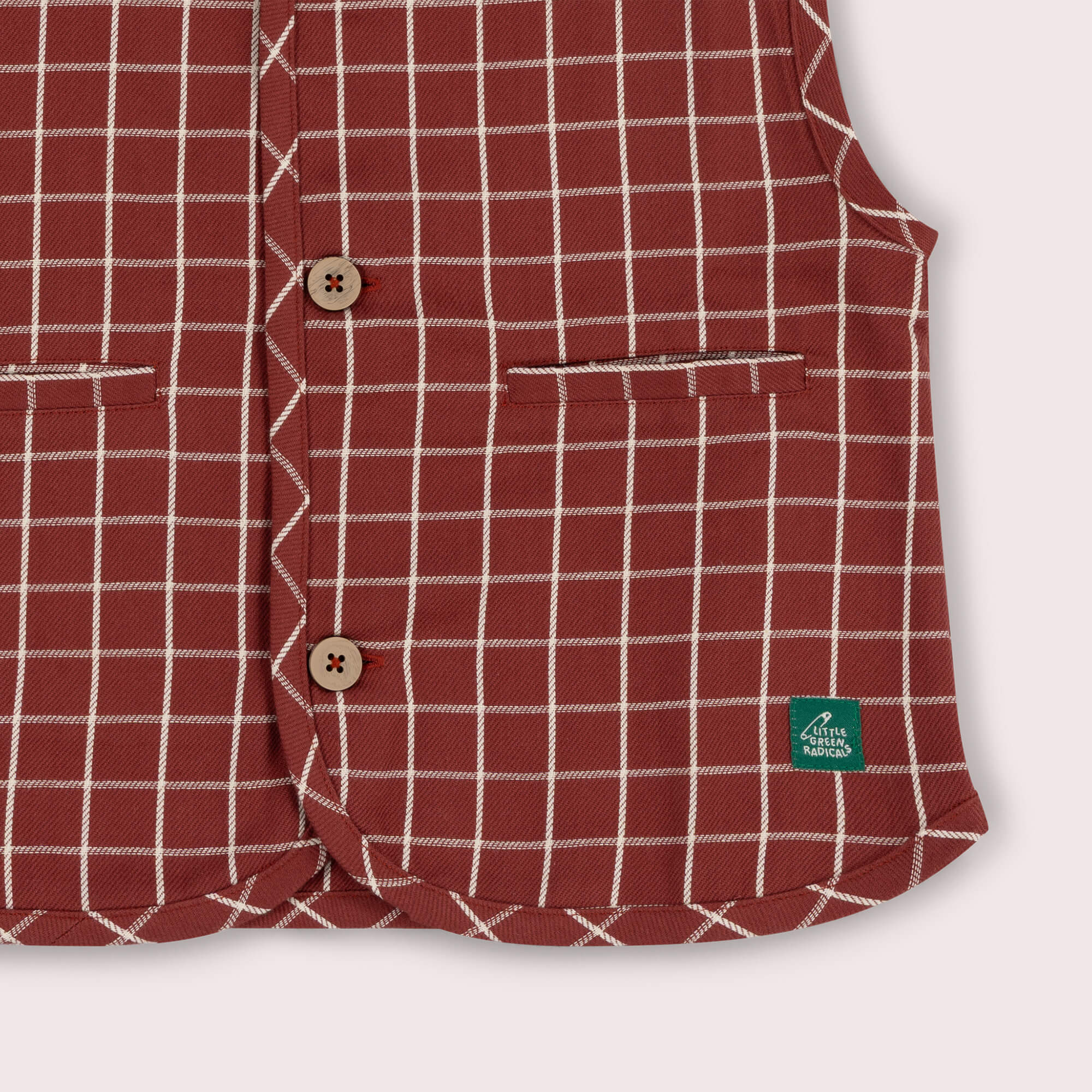 Ginger Check Spring Gilet Orange / 7-8y