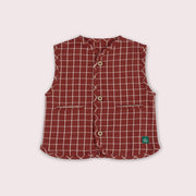 Ginger Check Spring Gilet Orange / 7-8y