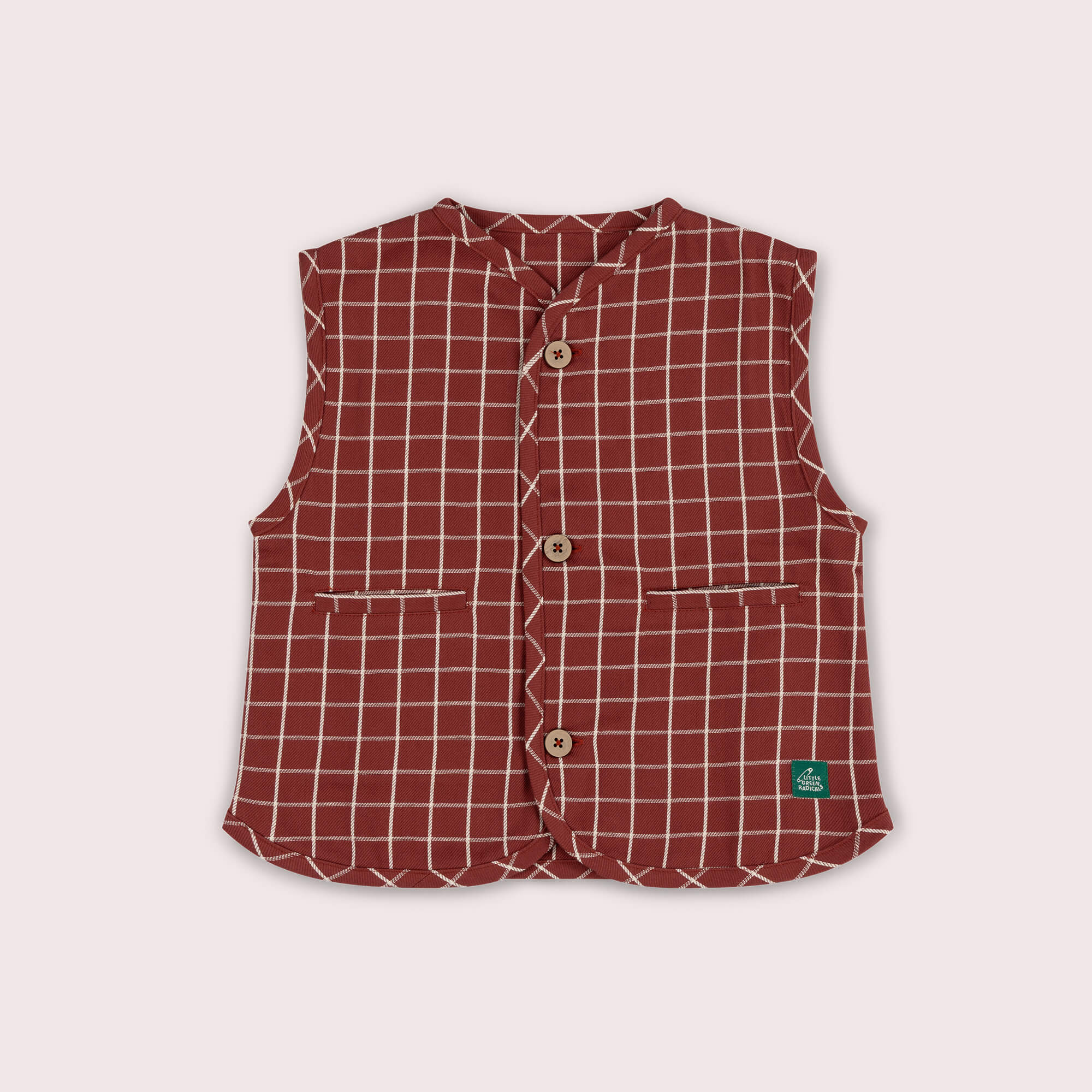 Ginger Check Spring Gilet Orange / 7-8y
