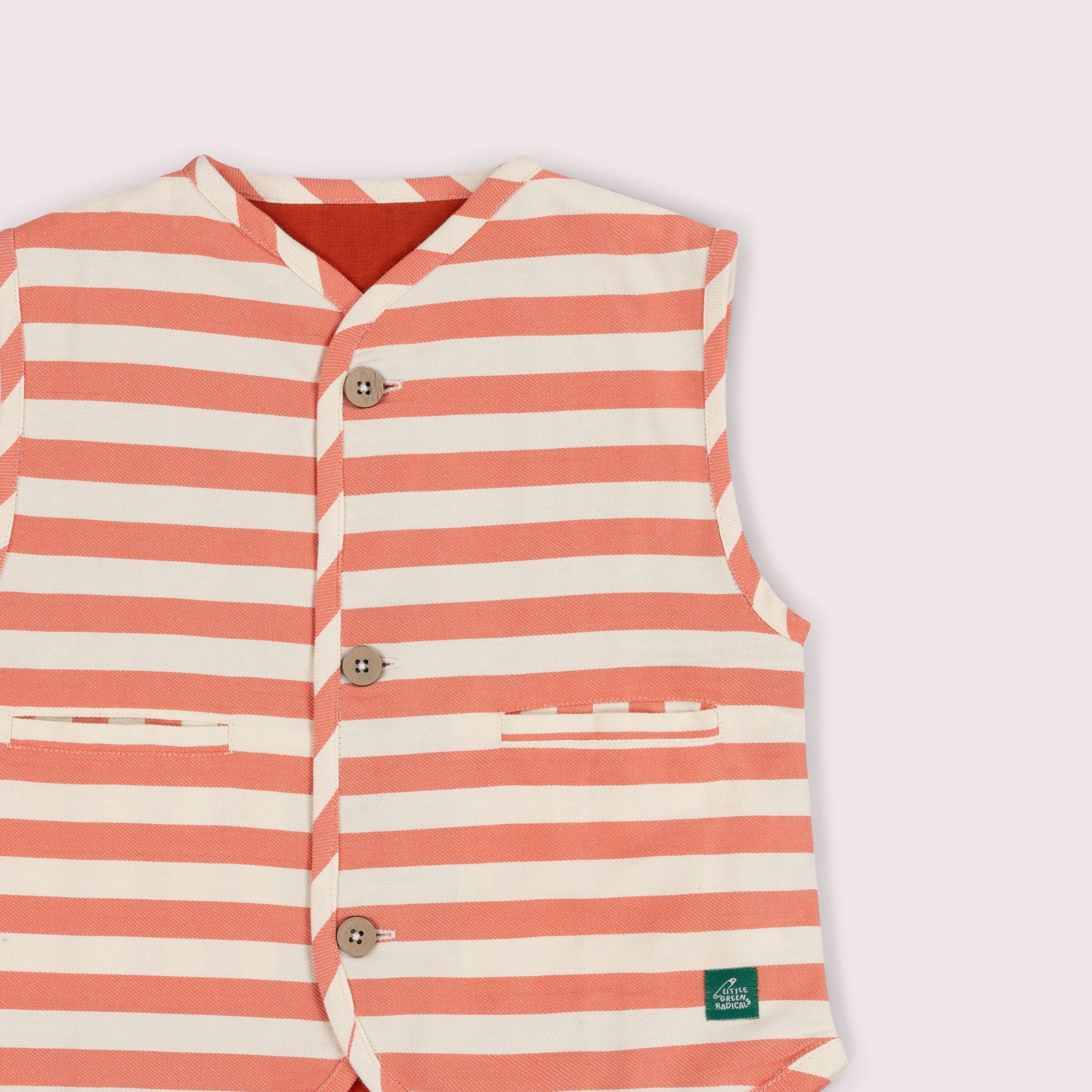 Sunset Red Striped Spring Gilet