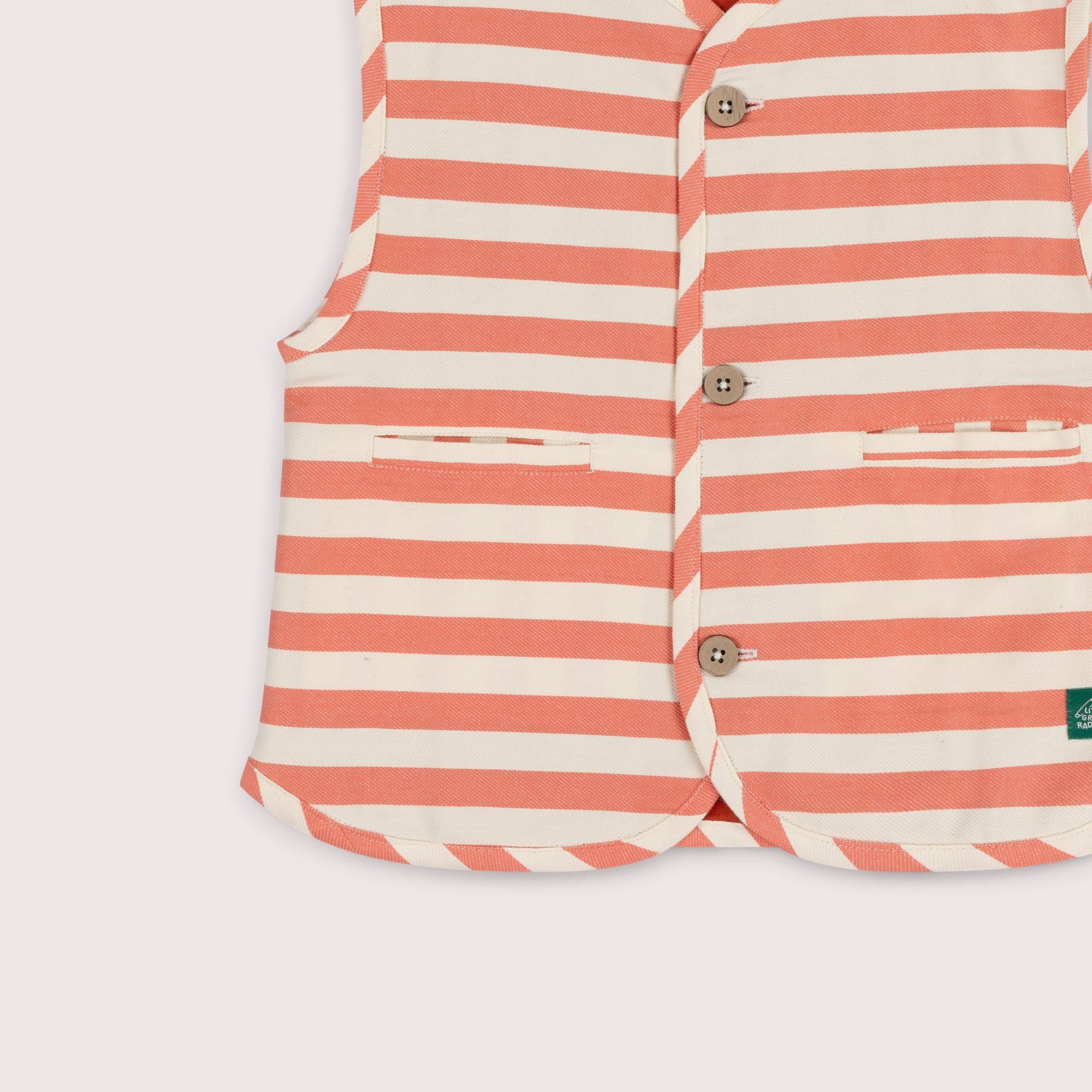 Sunset Red Striped Spring Gilet