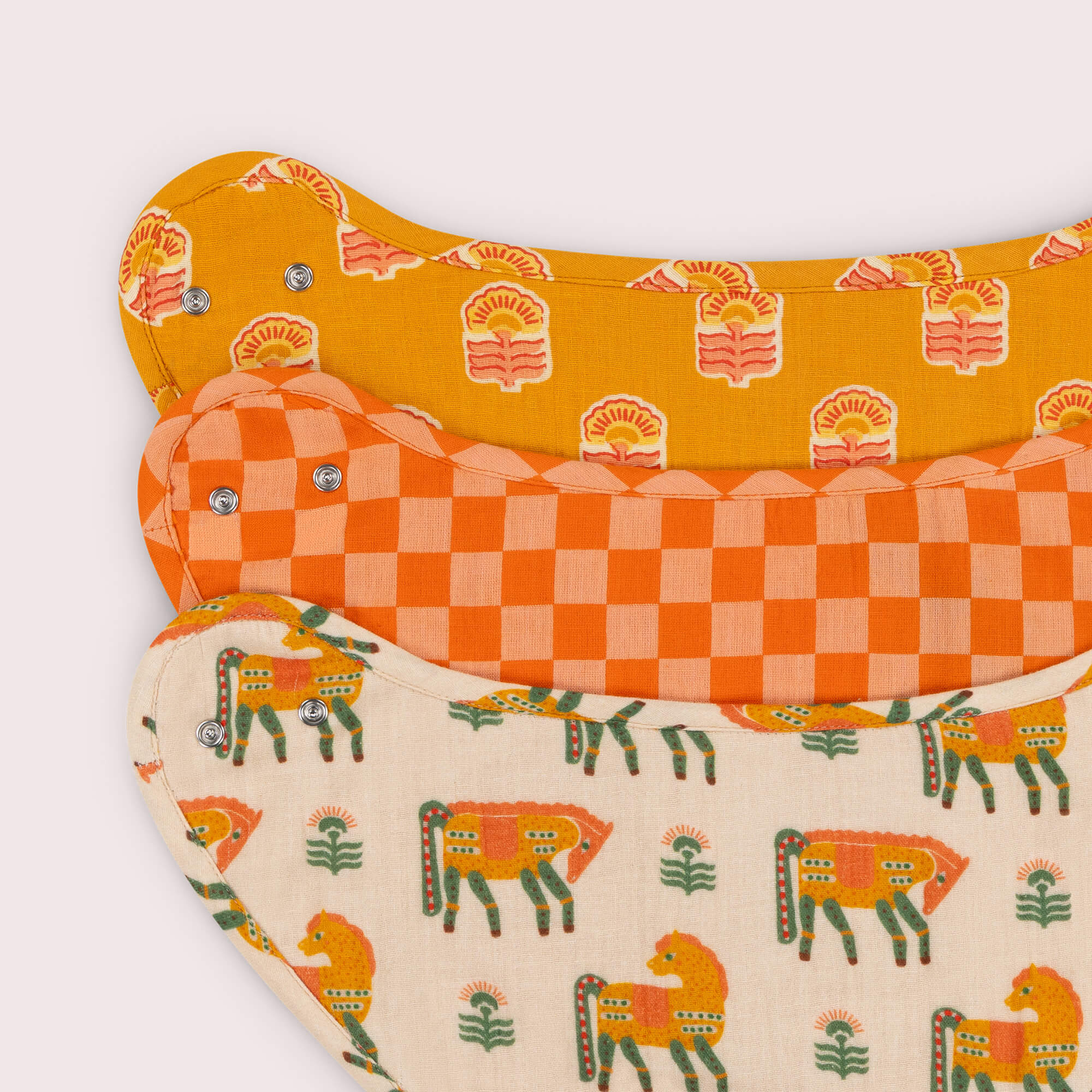 Golden Flowers Organic Muslin Bib Set Multi / one size