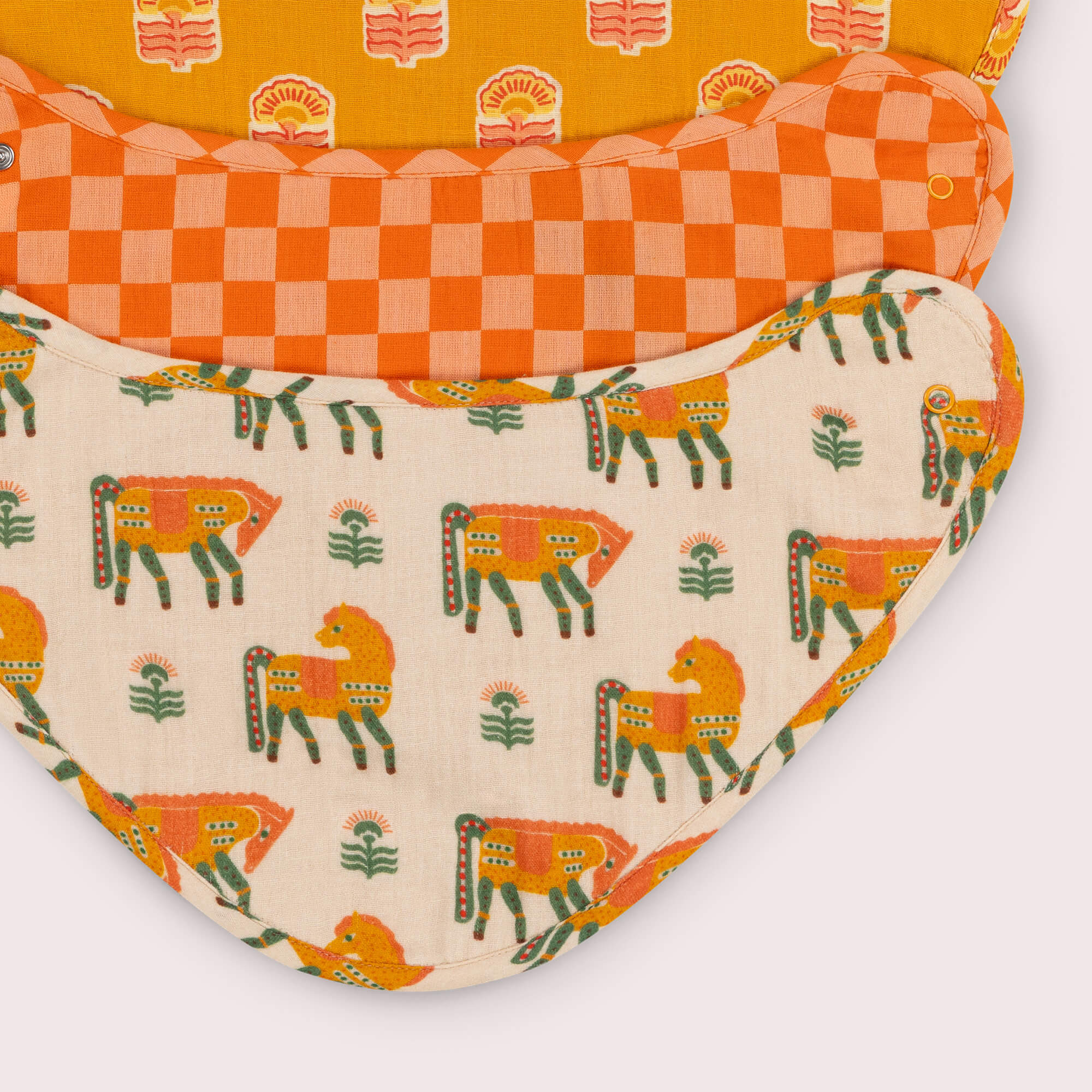 Golden Flowers Organic Muslin Bib Set Multi / one size