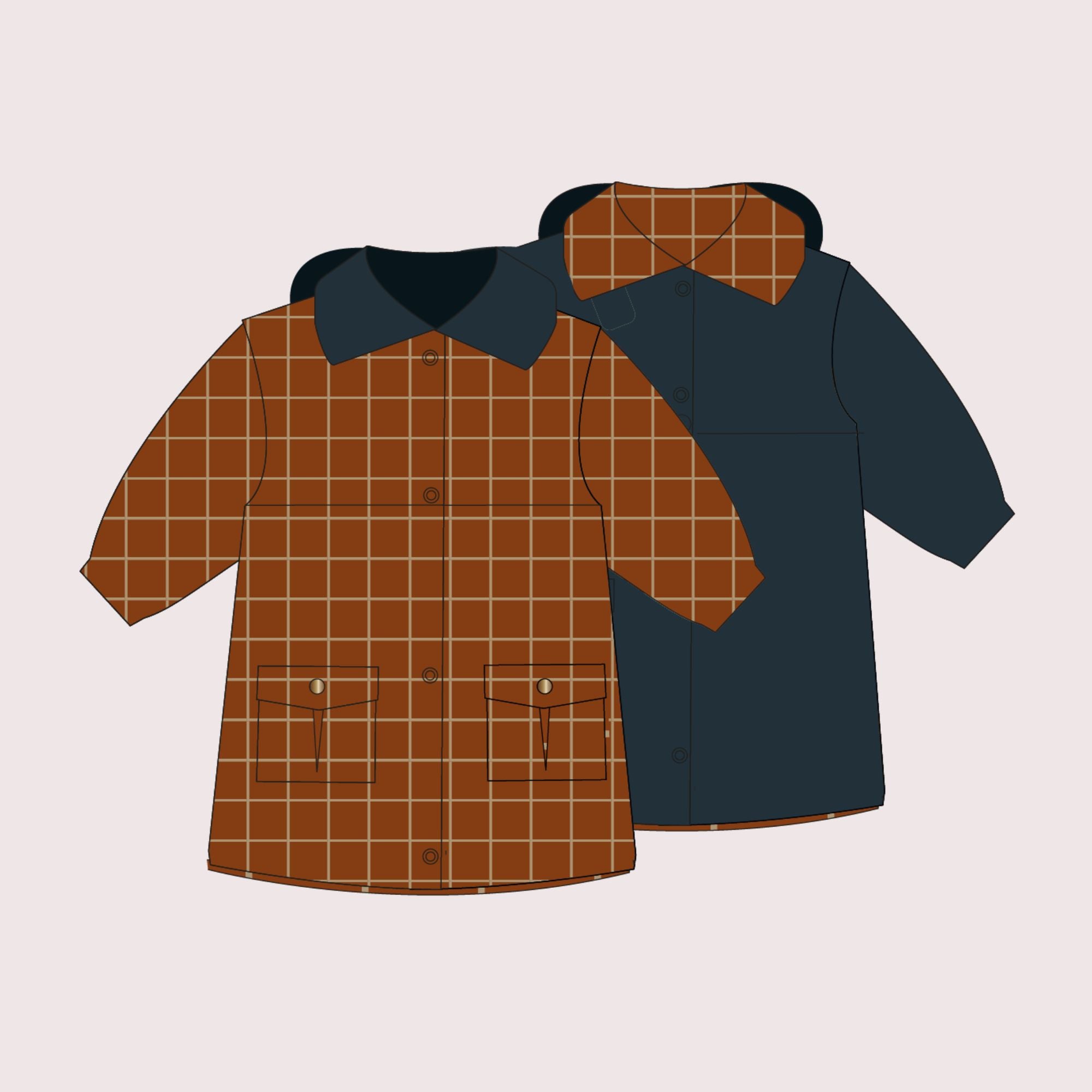 Ginger Check Recycled Reversible Anorak