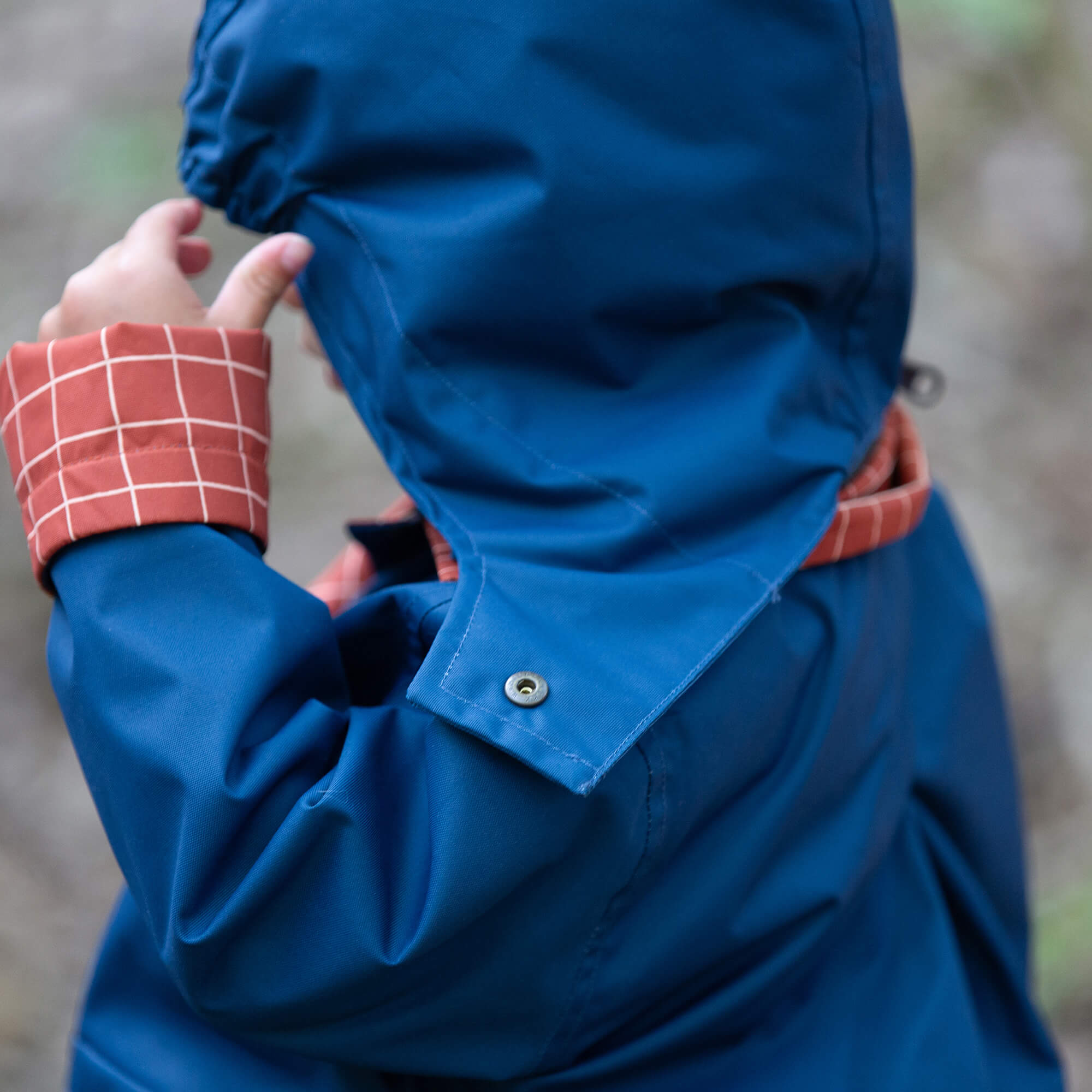 Ginger Check Recycled Reversible Anorak Orange / 7-8y