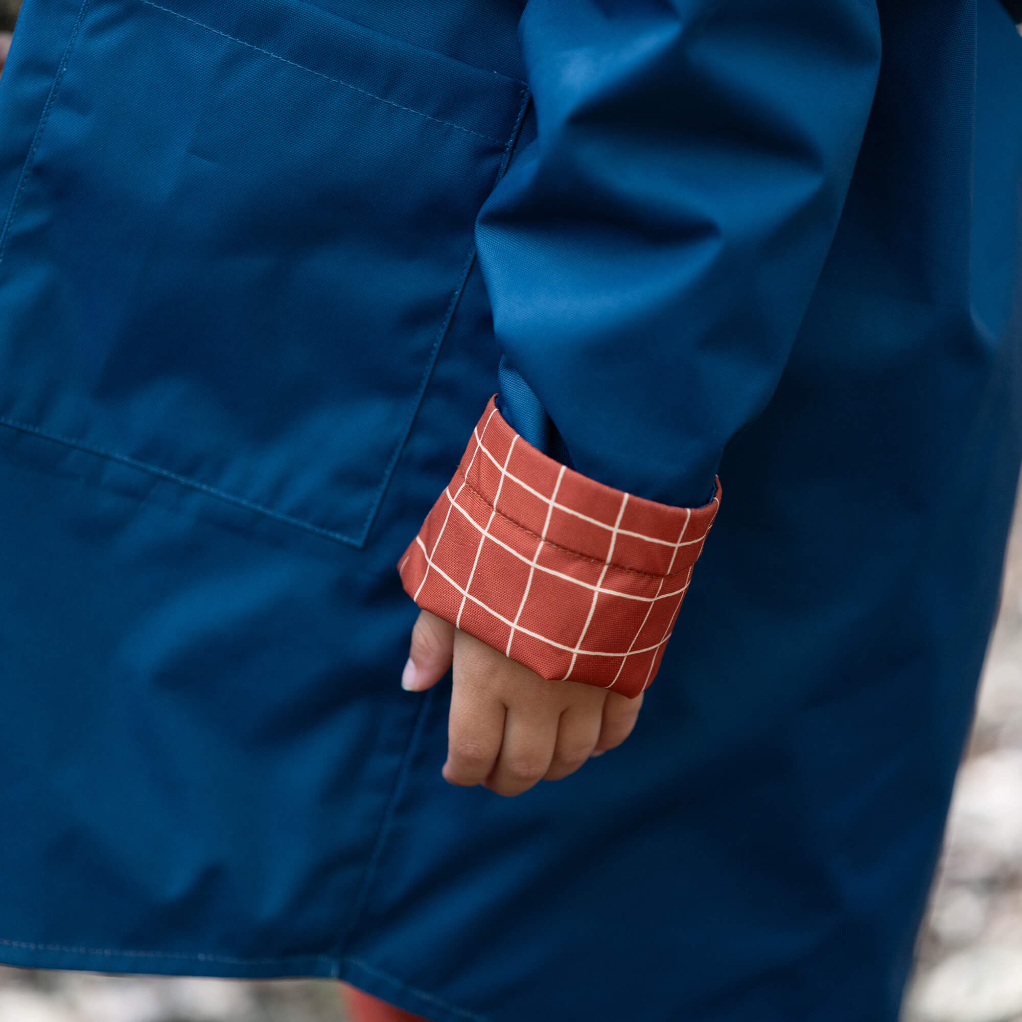 Ginger Check Recycled Reversible Anorak Orange / 7-8y