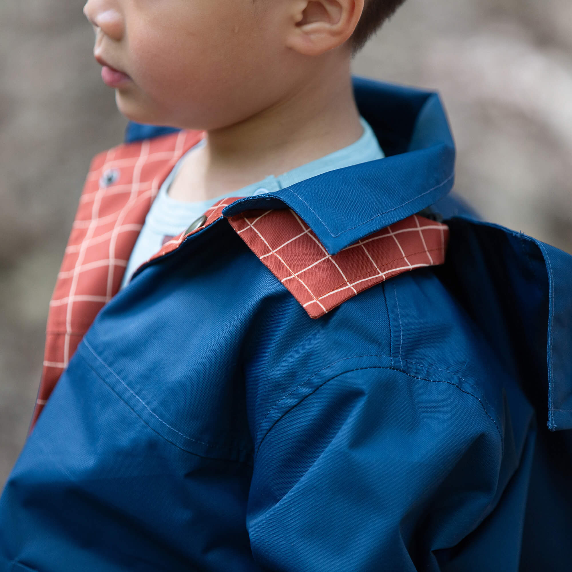 Ginger Check Recycled Reversible Anorak Orange / 7-8y