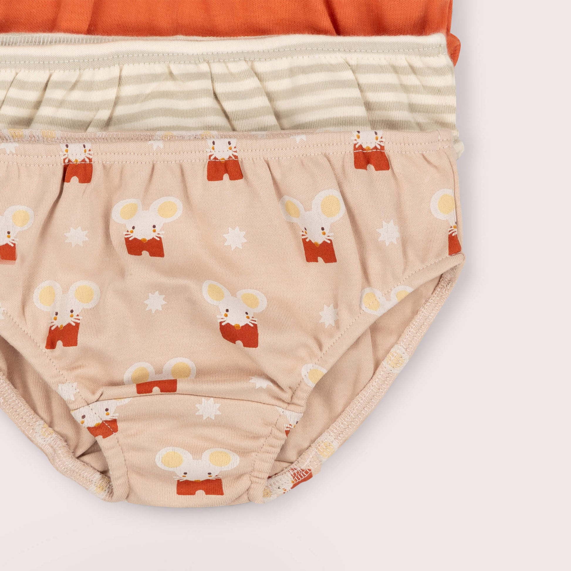Little Mouse Organic Underwear Set 3 Pack Multi / 7-8y