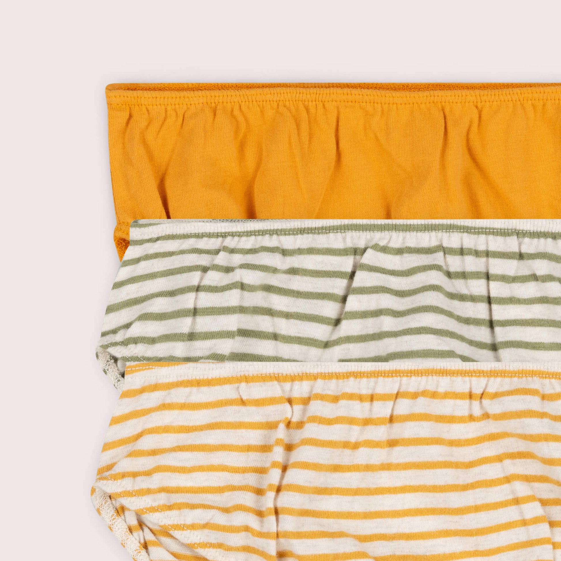 Yellow Striped Organic Underwear Set 3 Pack Multi / 7-8y