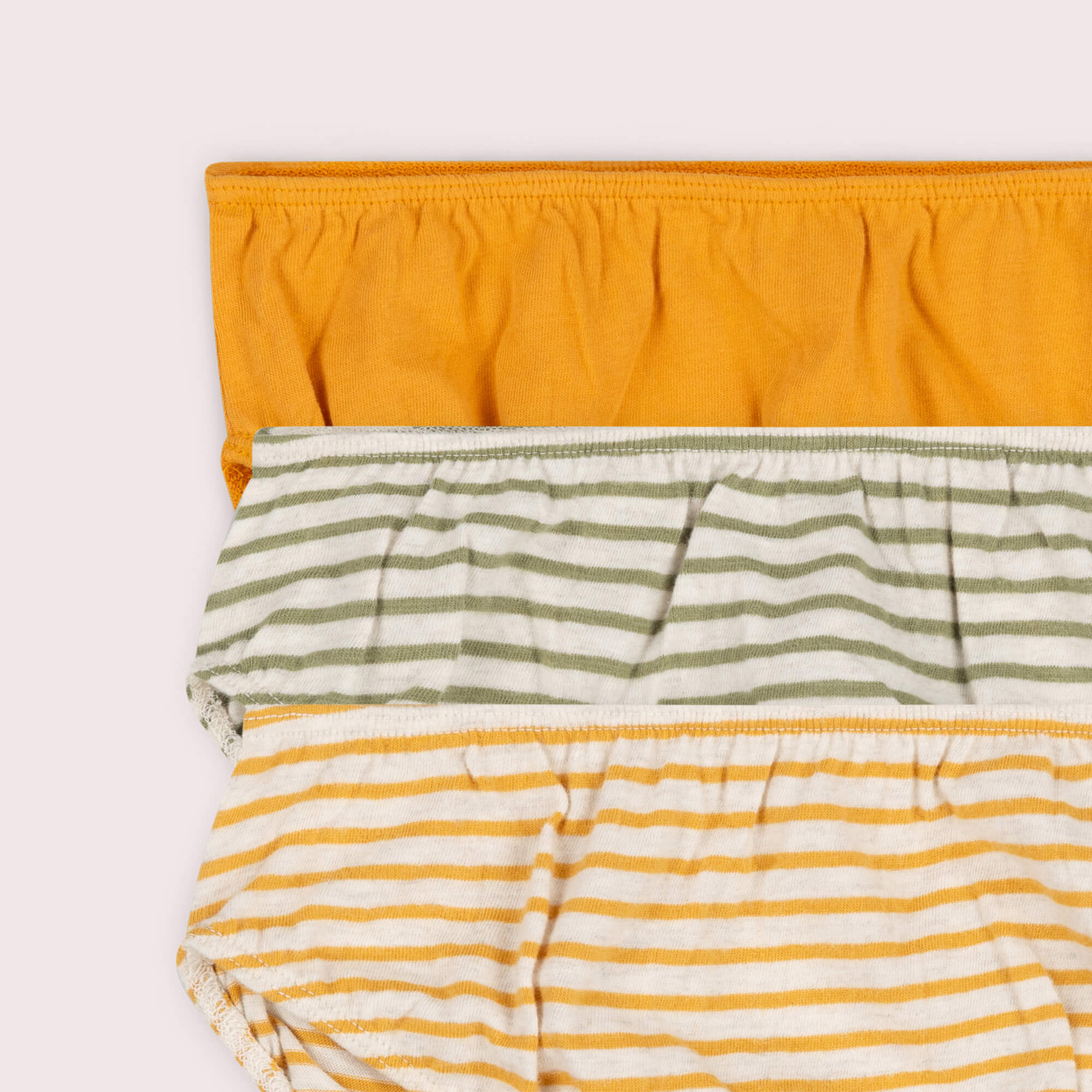 Yellow Striped Organic Underwear Set 3 Pack Multi / 7-8y