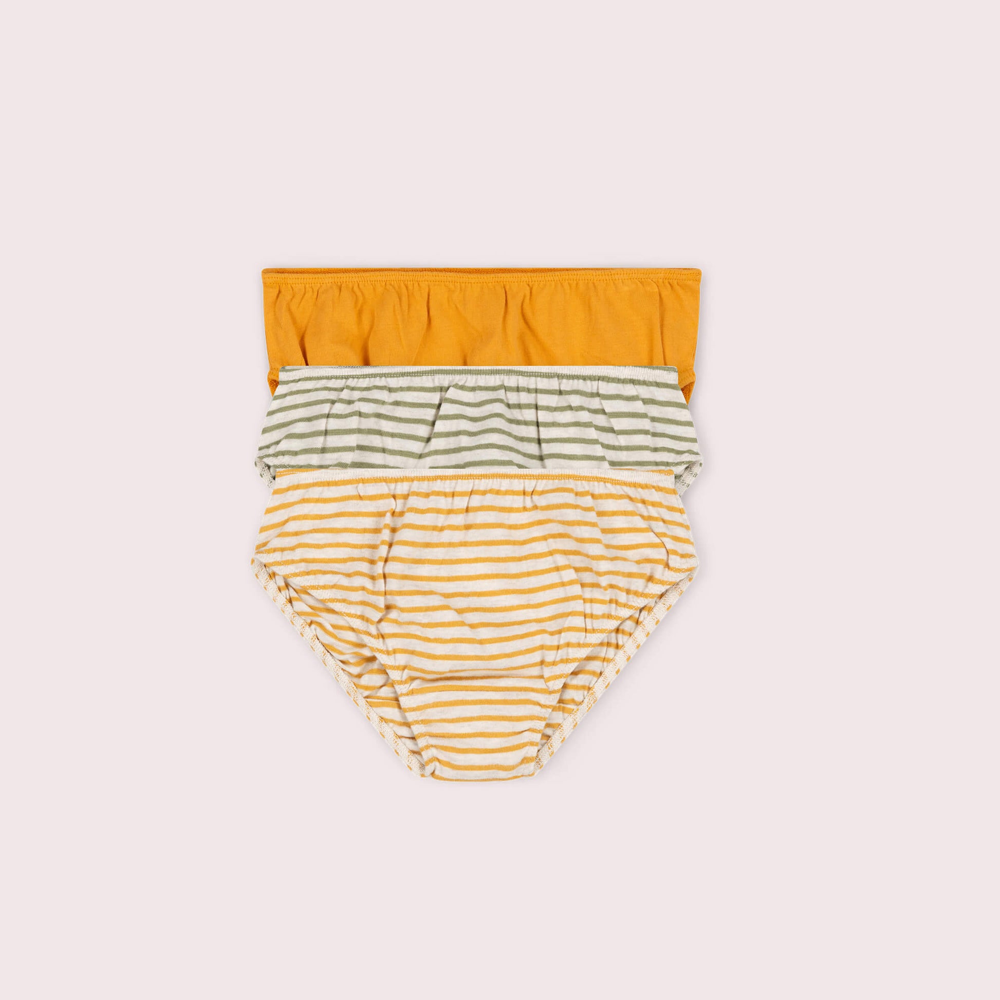 Yellow Striped Organic Underwear Set 3 Pack Multi / 7-8y