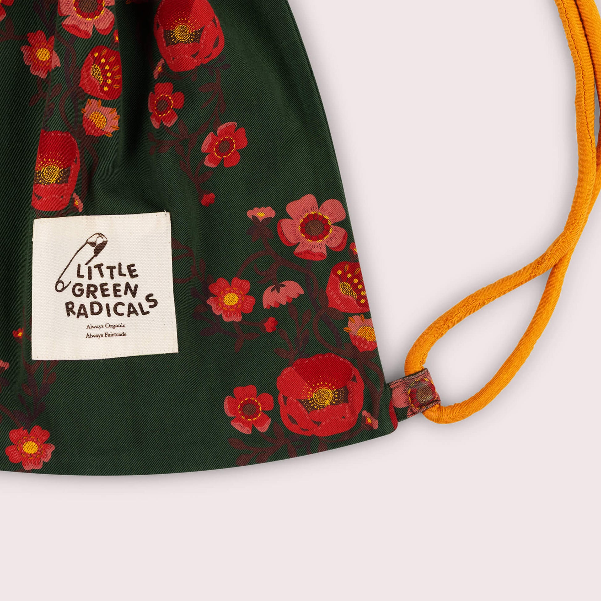 Olive Poppies Drawstring Bag Green / One Size