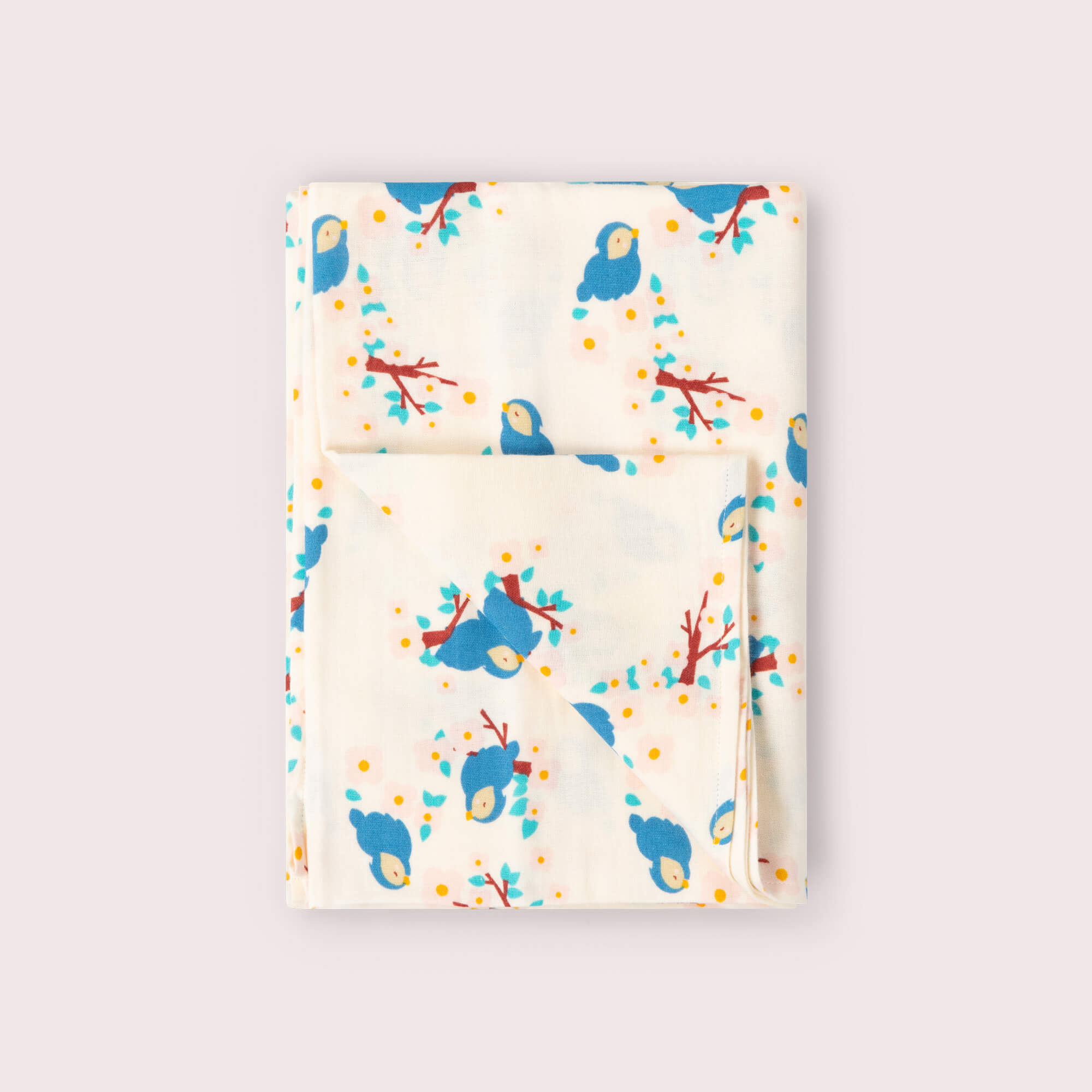 Bluebirds Muslin Cloth 2 Pack Blue / one size