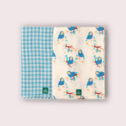 Bluebirds Muslin Cloth 2 Pack Blue / one size