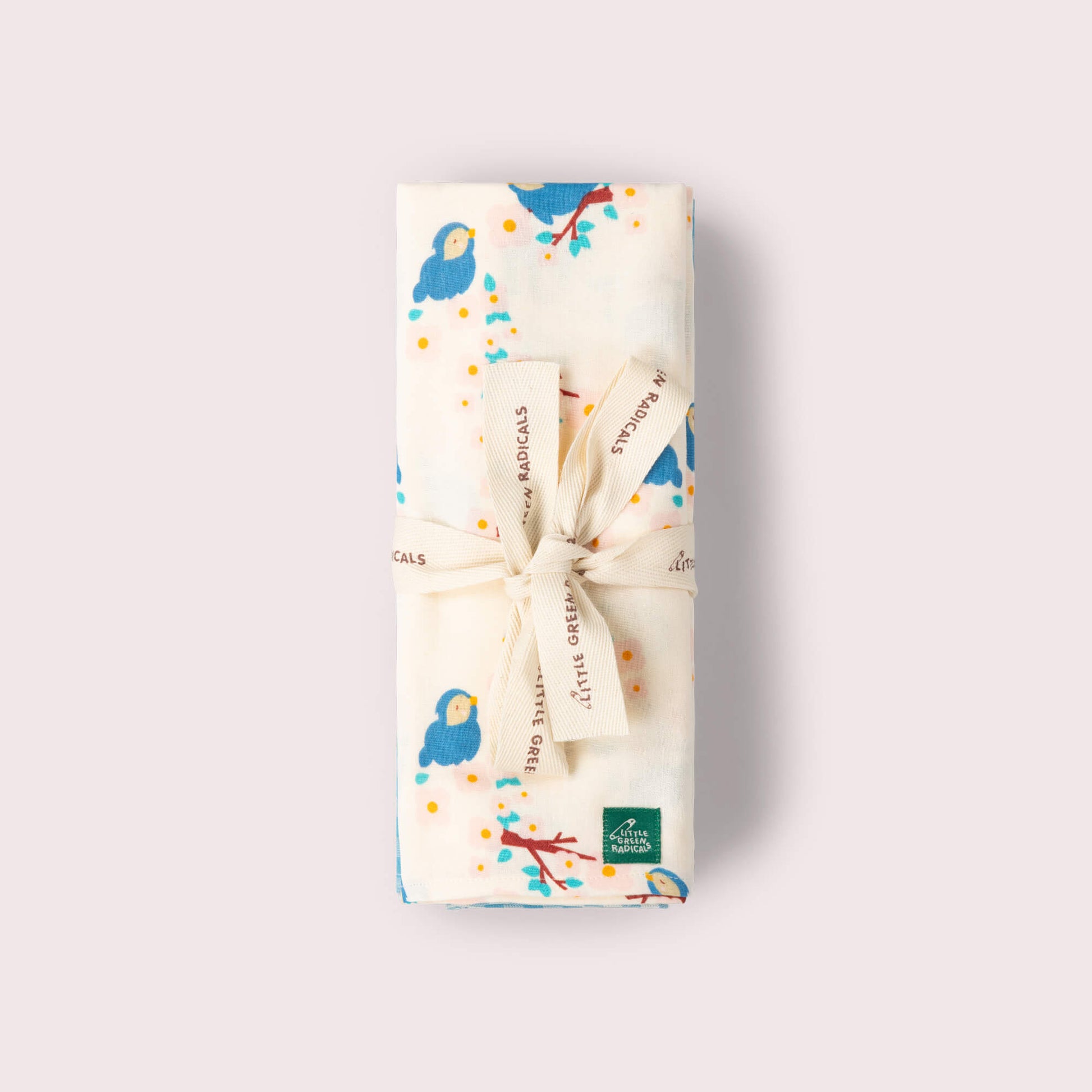 Bluebirds Muslin Cloth 2 Pack Blue / one size