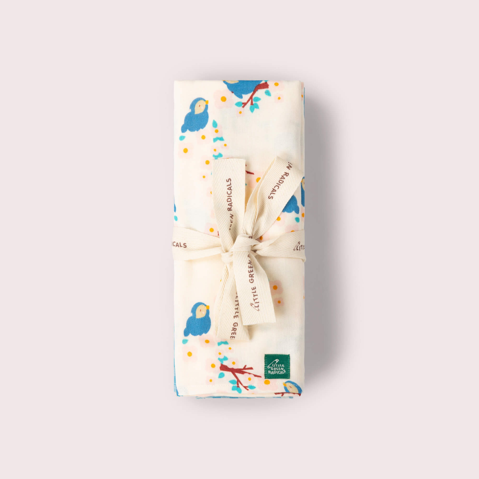 Bluebirds Muslin Cloth 2 Pack Blue / one size