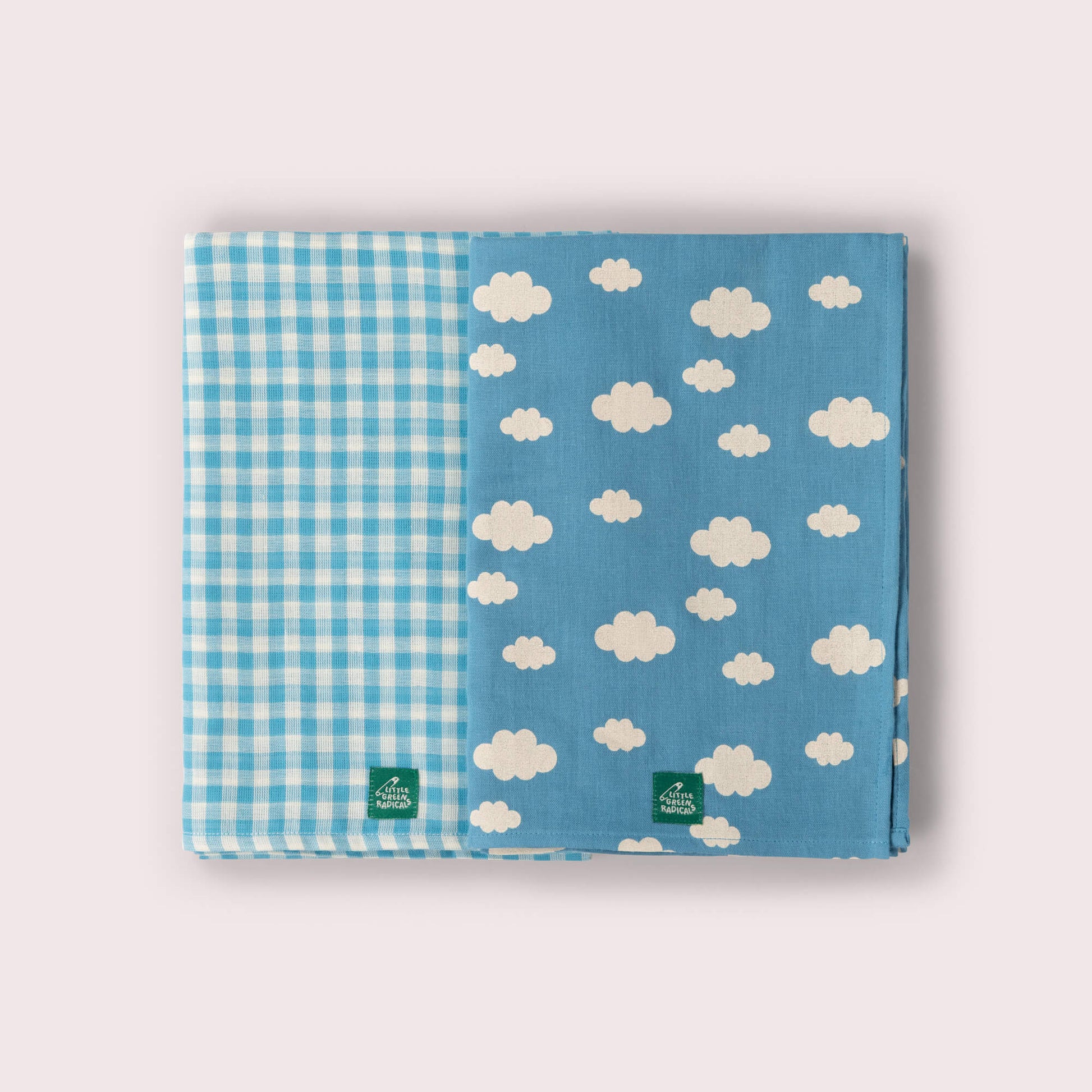 Blue Clouds Muslin Cloth 2 Pack Blue / One Size