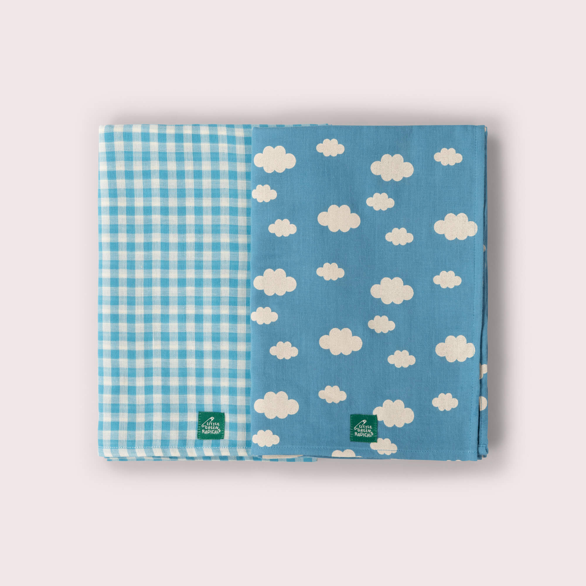 Blue Clouds Muslin Cloth 2 Pack Blue / One Size